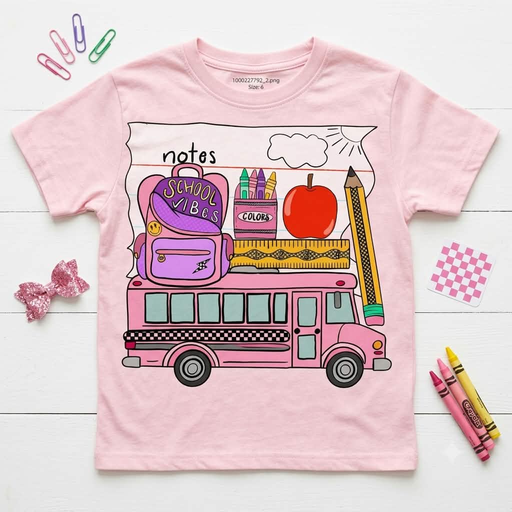 Bus Boys Shirt Girls Shirt Back to School