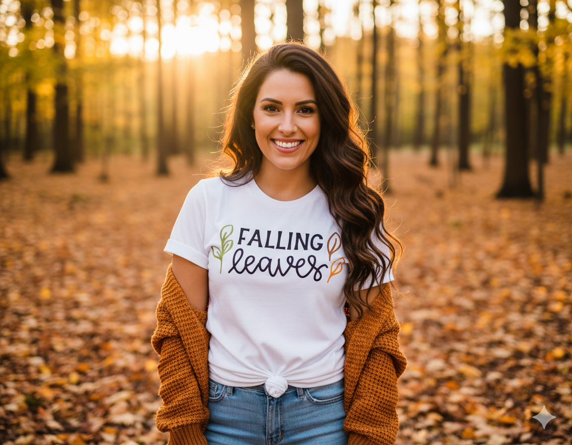 Falling Leaves Girls Shirt Boys Shirt Ladies Shirt Mens Thanksgiving Fall