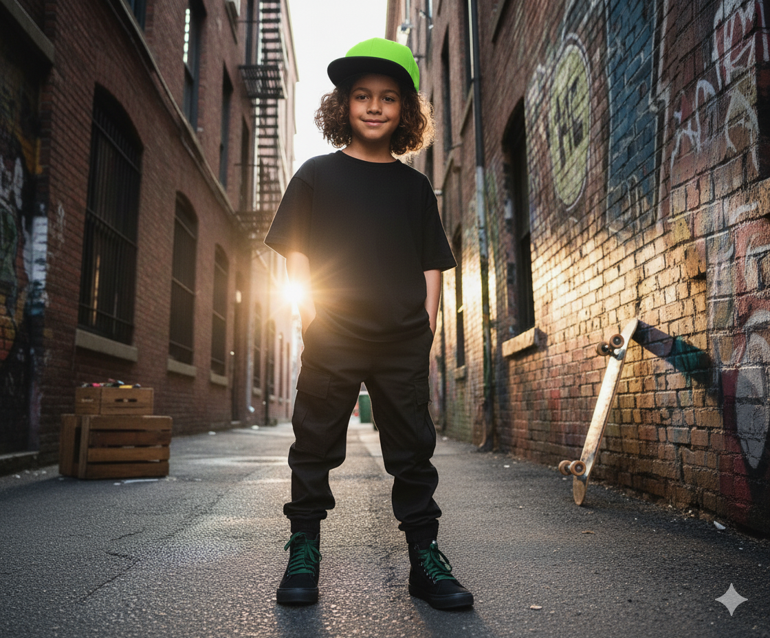Lime Green & Black Snapback Hat