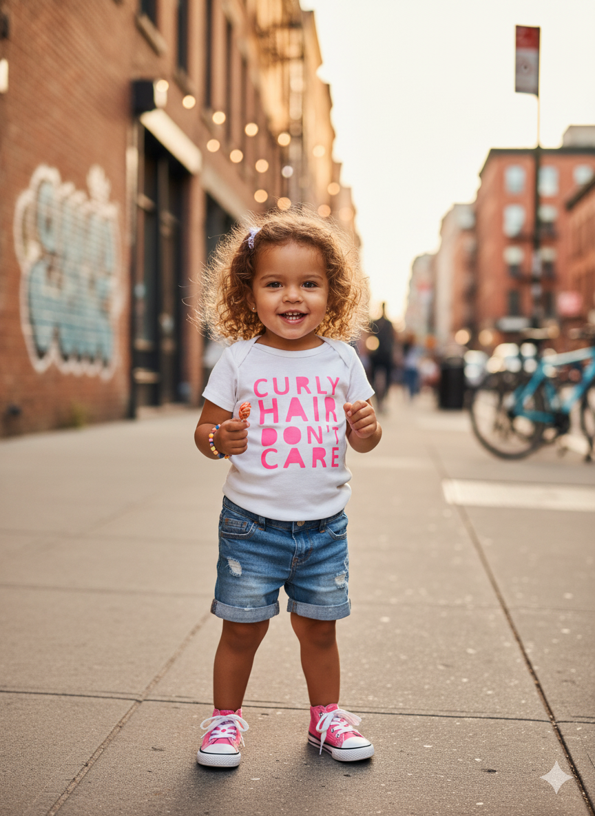 Curly Hair Don't Care Girls Shirt