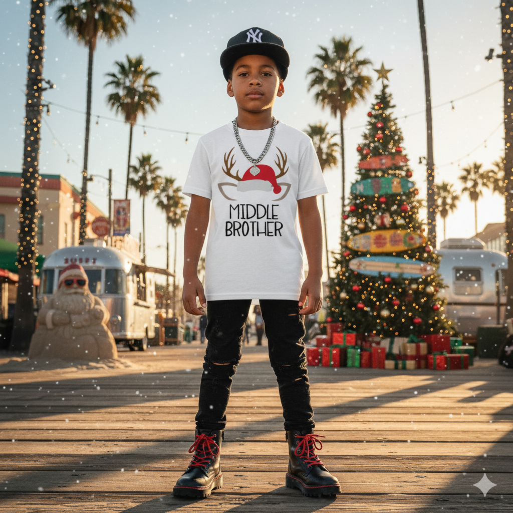 Middle Brother Christmas Boys Shirt Girls Shirt Ladies Shirt Mens Shirt