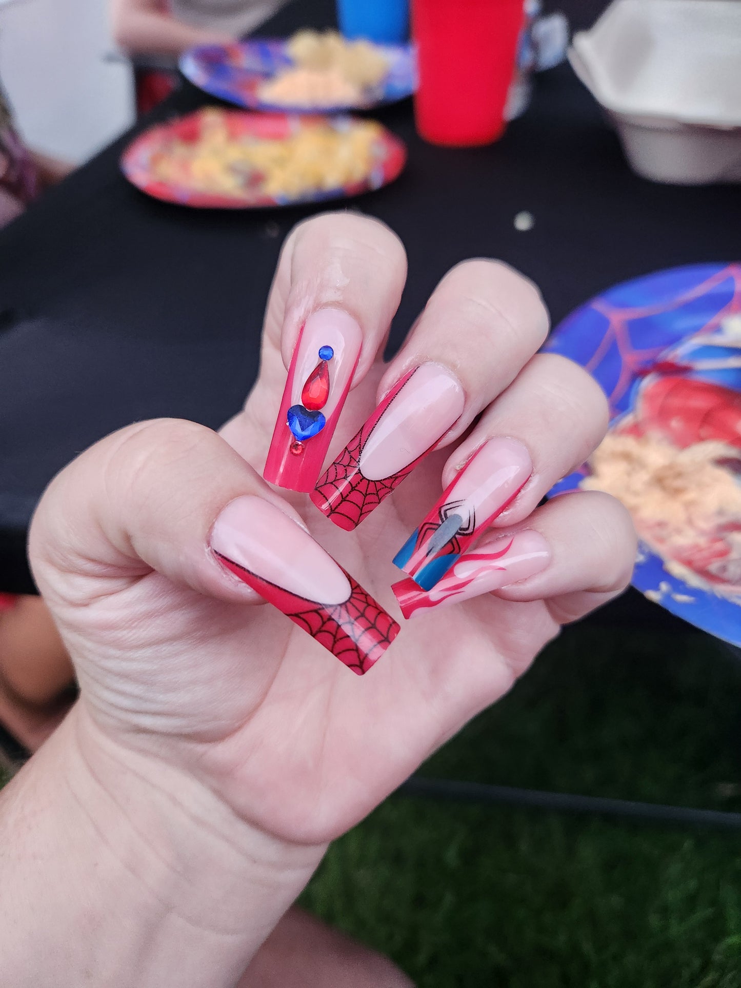 Spiderman Long Nails