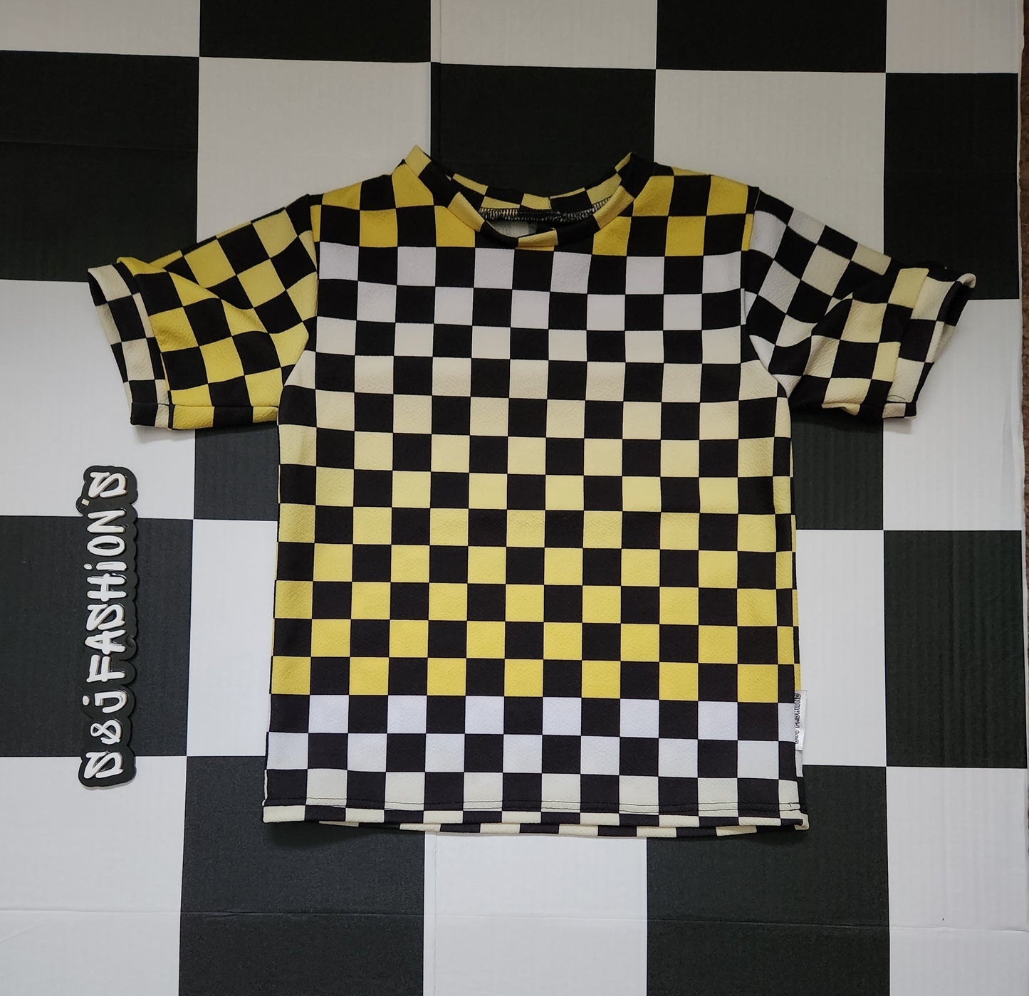 Yellow Ombre Checker Handmade