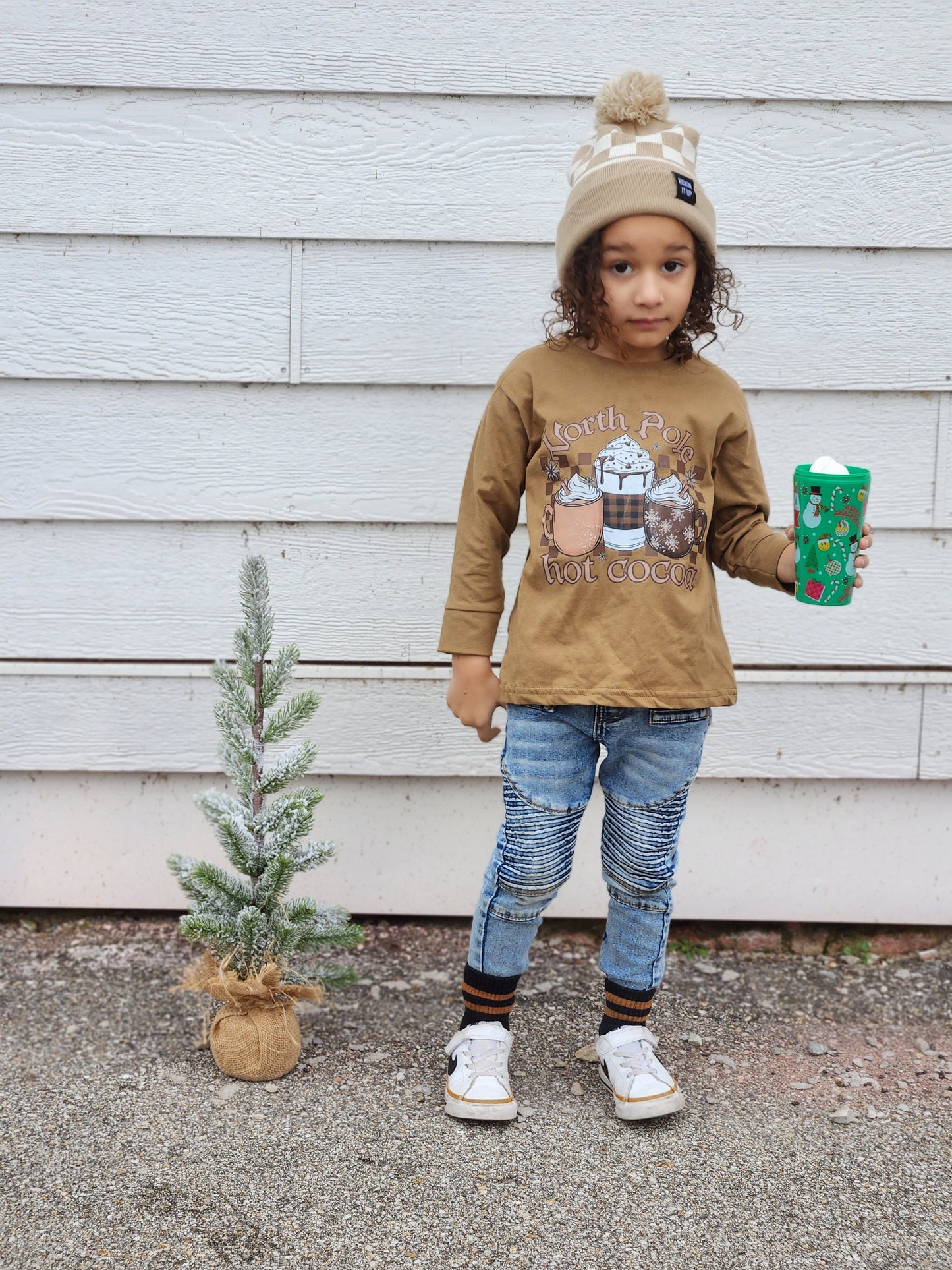North Pole Hot Cocoa Christmas shirt boys shirt girls shirt