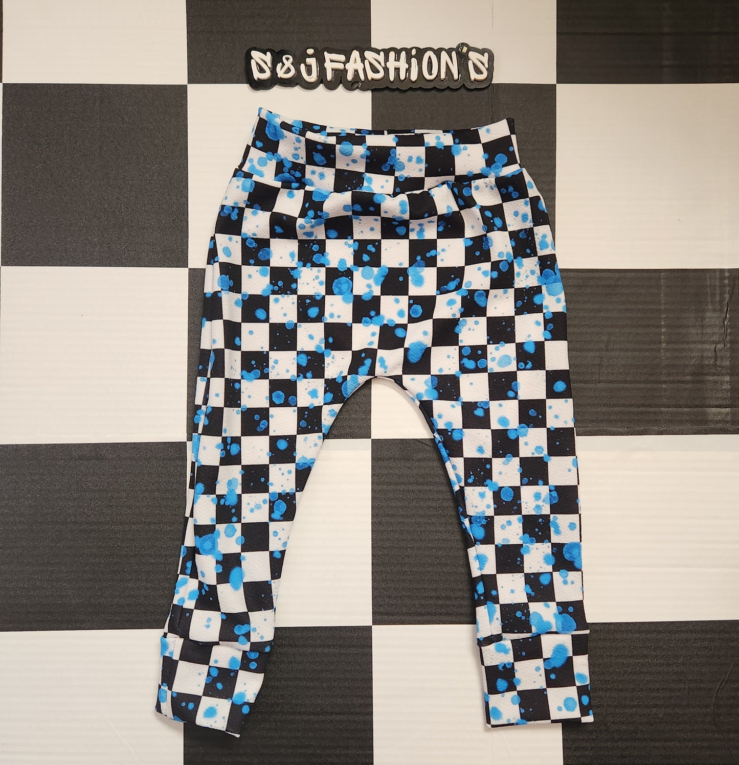 Light Blue Acid Checker Handmade