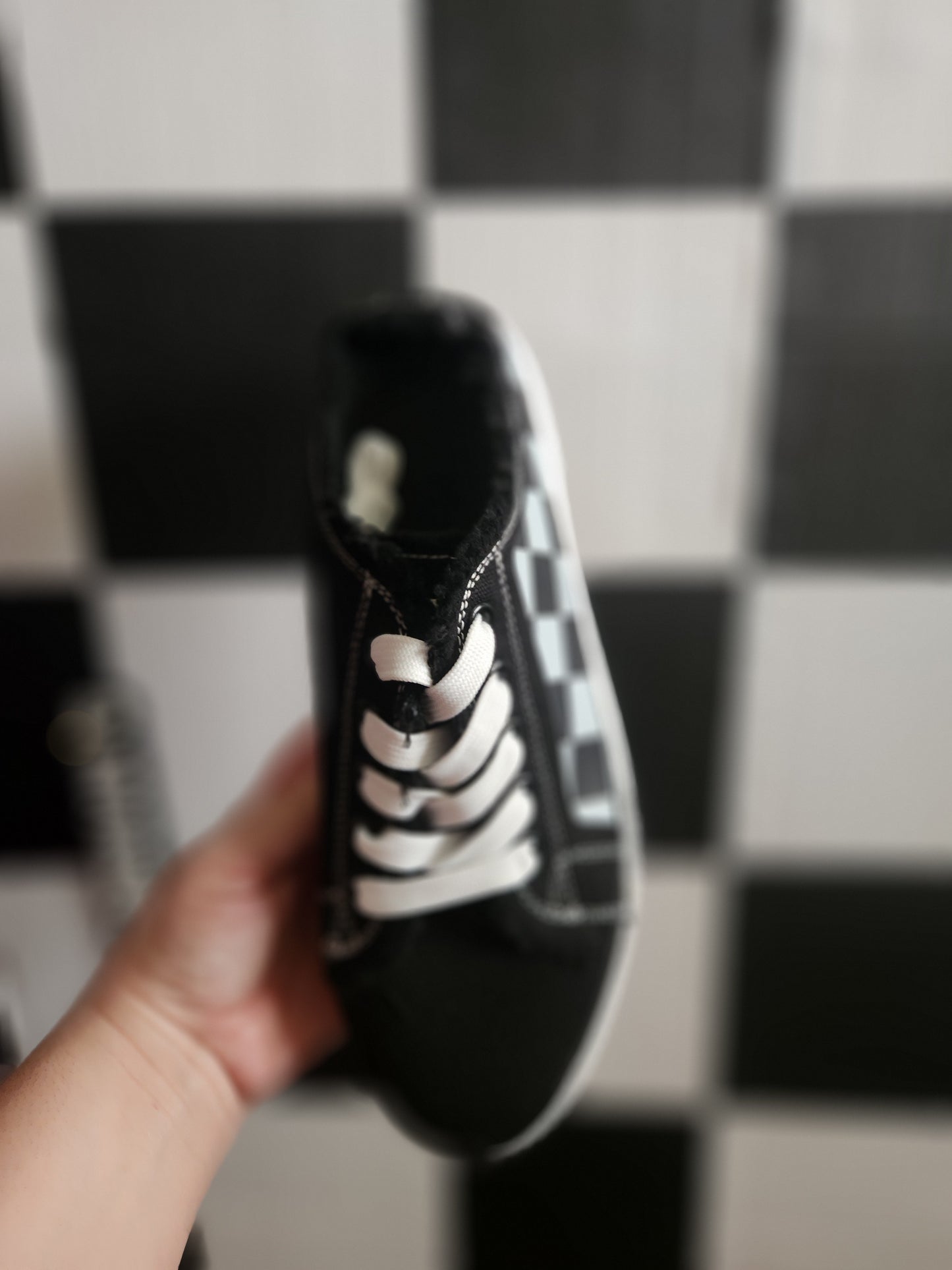 Ladies Black Checker Shoes