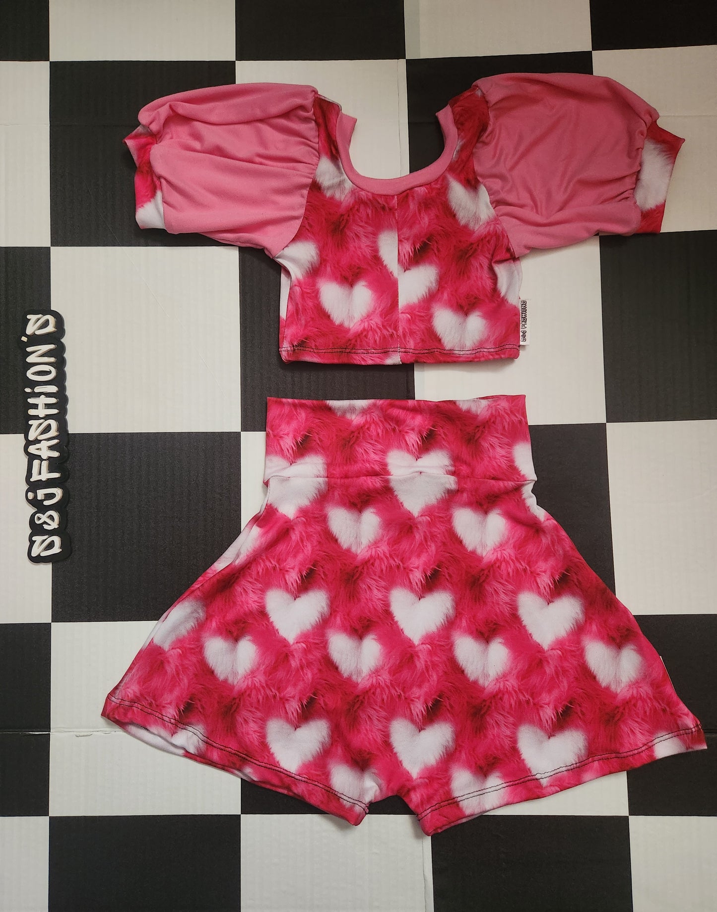 Faux Fur Hearts Valentines Handmade