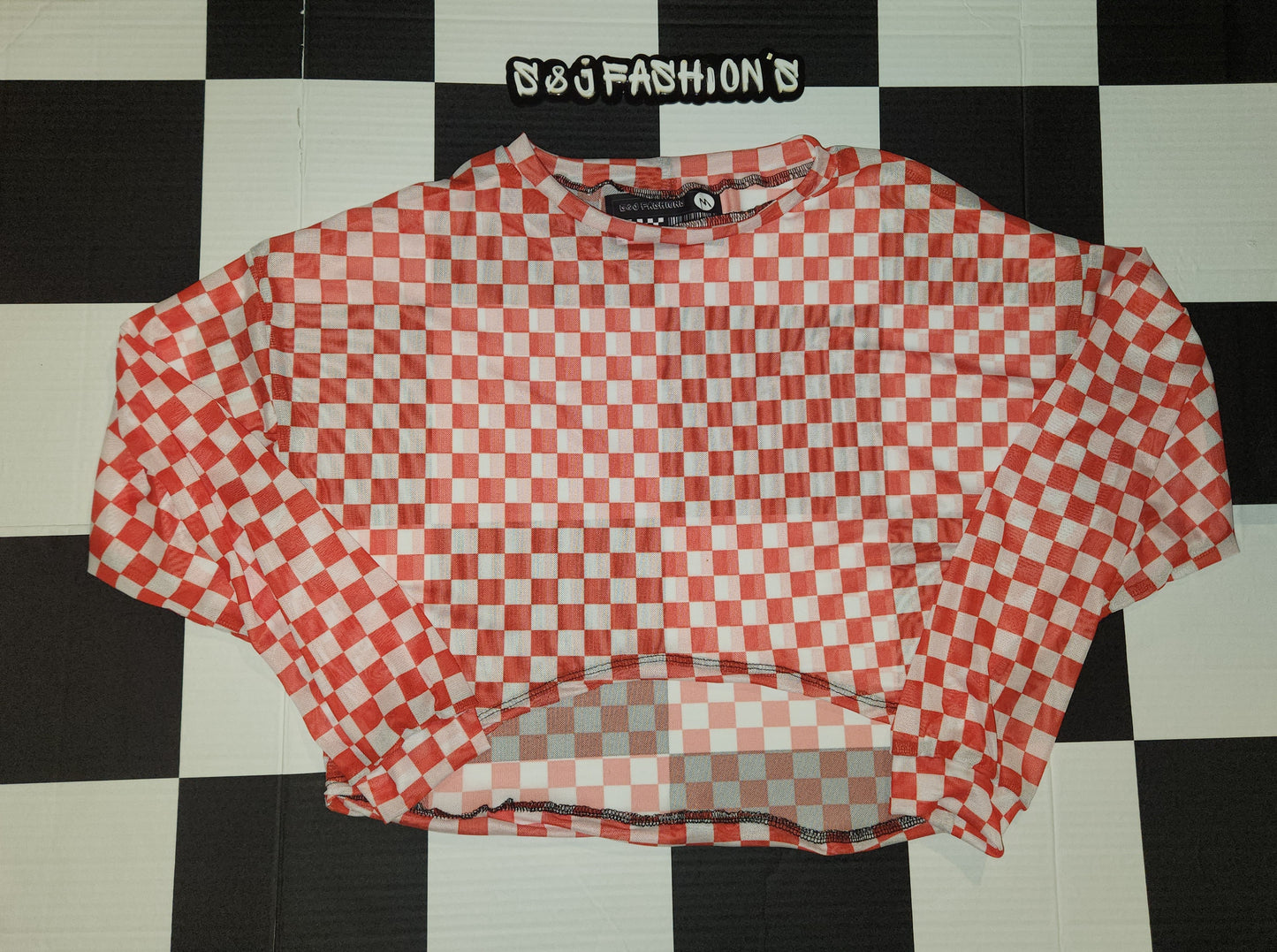 White Red Checker Handmade