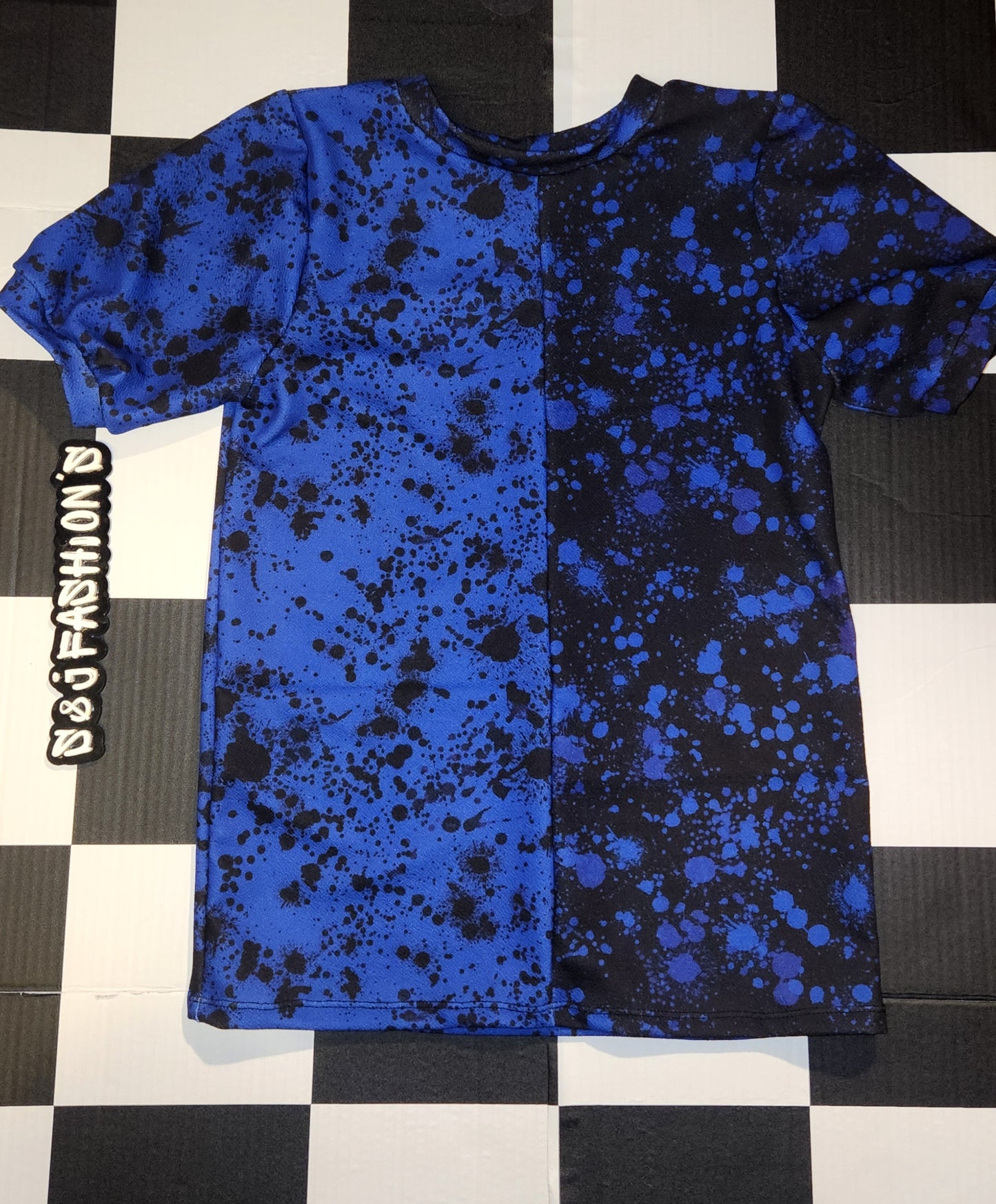 Blue & Black Splatter Handmade