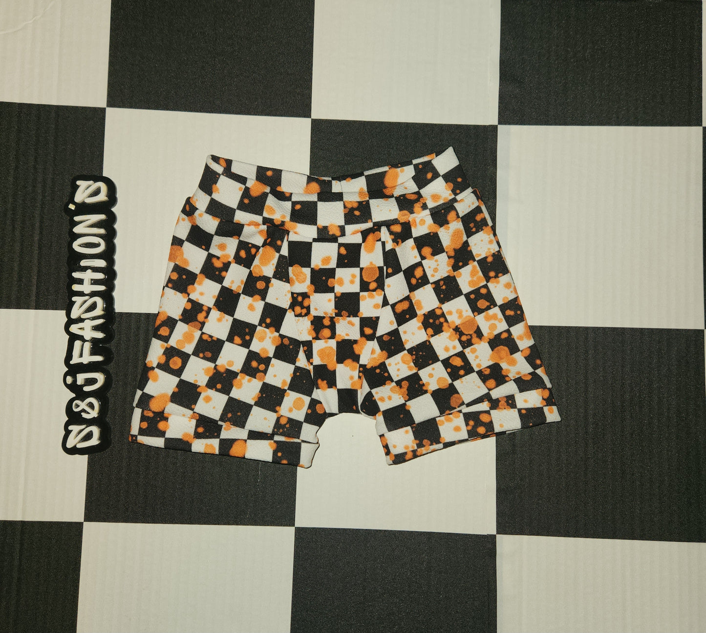 Orange Acid Checker Handmade