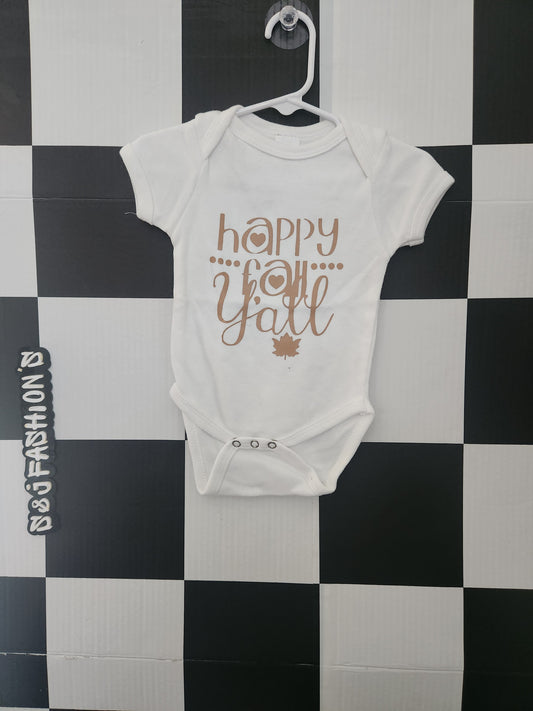 Happy fall yall Shirt 3/6m RTS