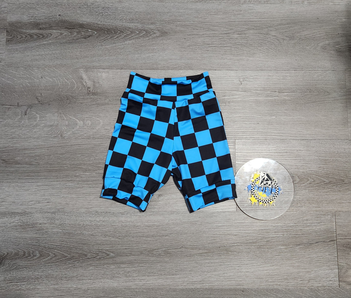 Blue & Black Checker Handmade