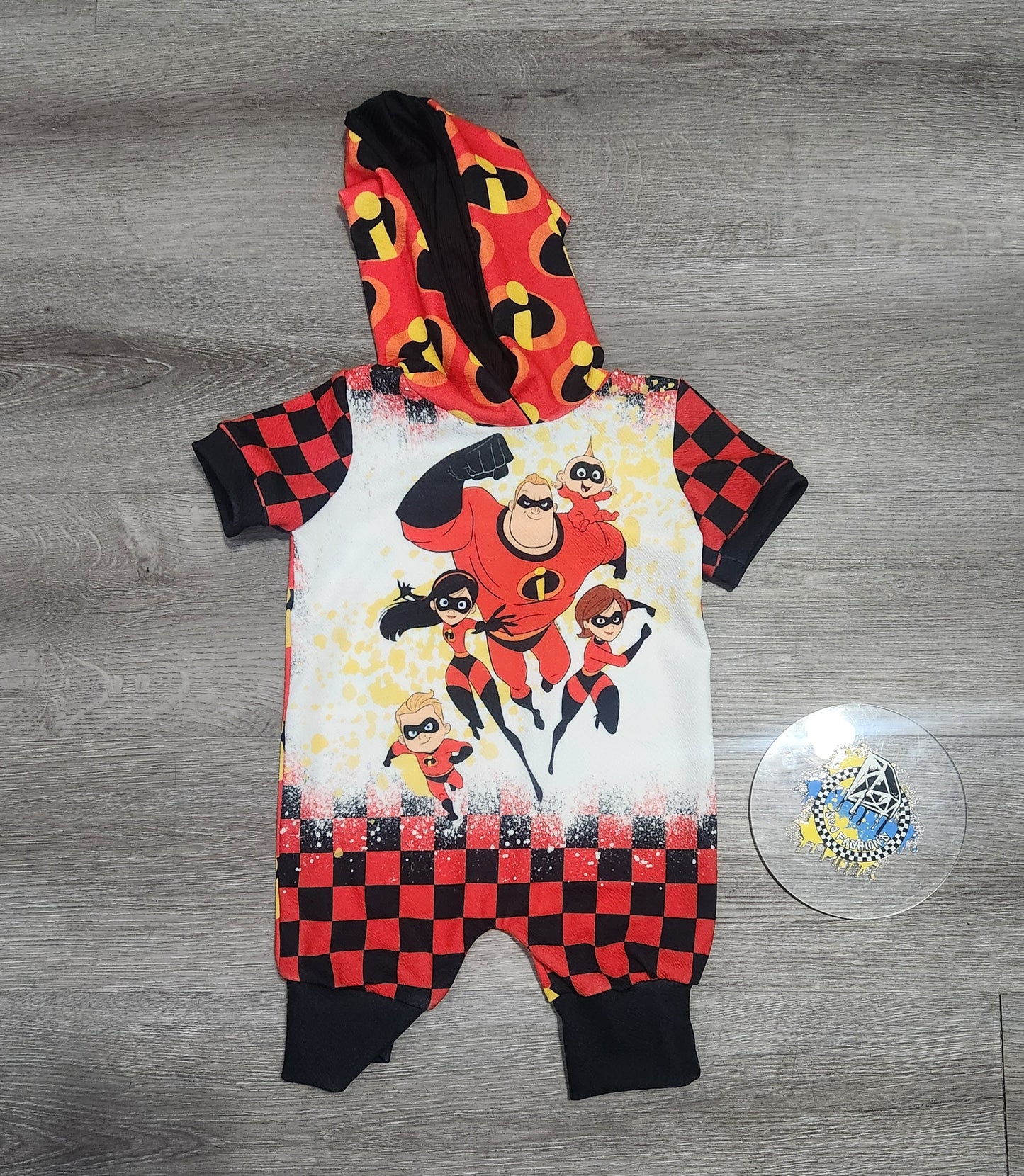 Black Red Checker Handmade