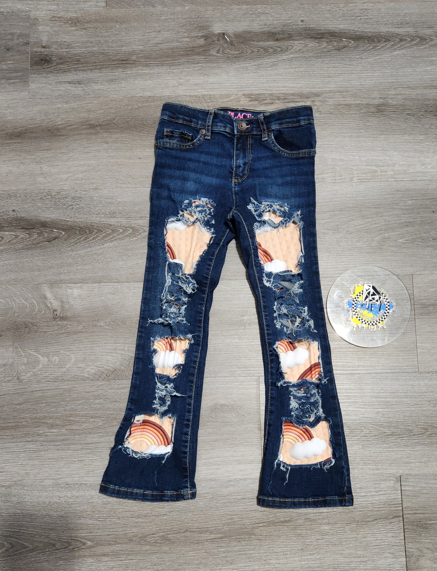 Fall Rainbow Girls Distressed Jeans