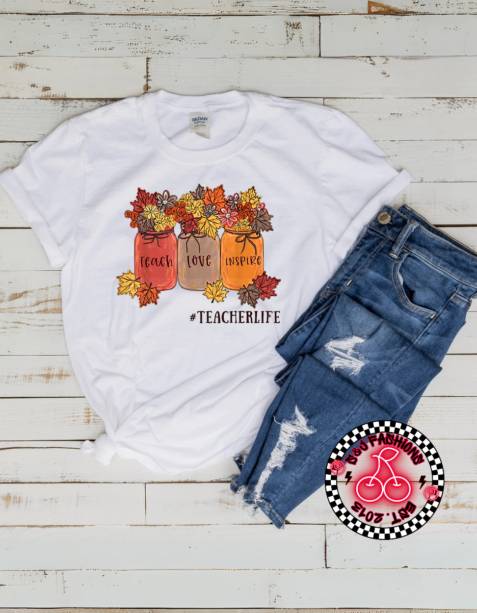 Teach Love Inspire Fall Ladies Shirt