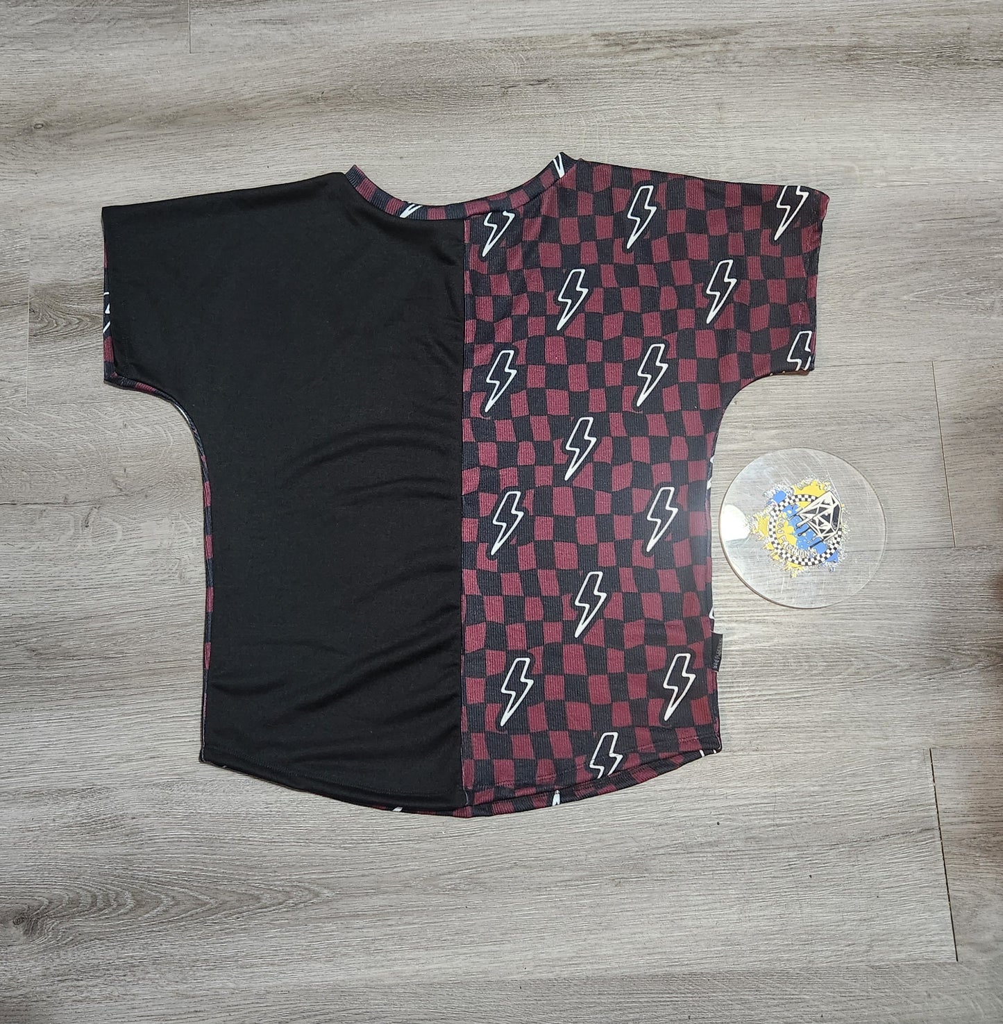 Burgundy Checker Bolt Handmade