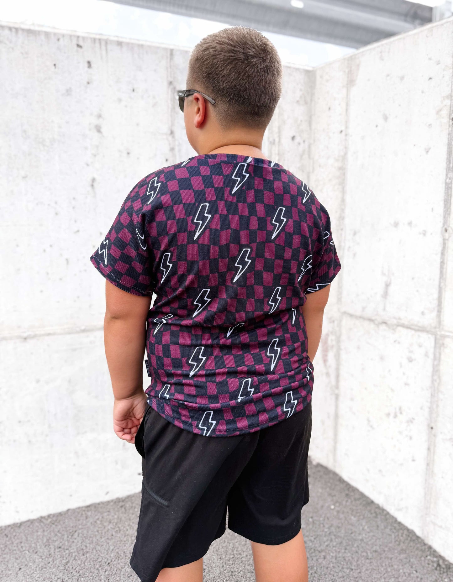 Burgundy Checker Bolt Handmade