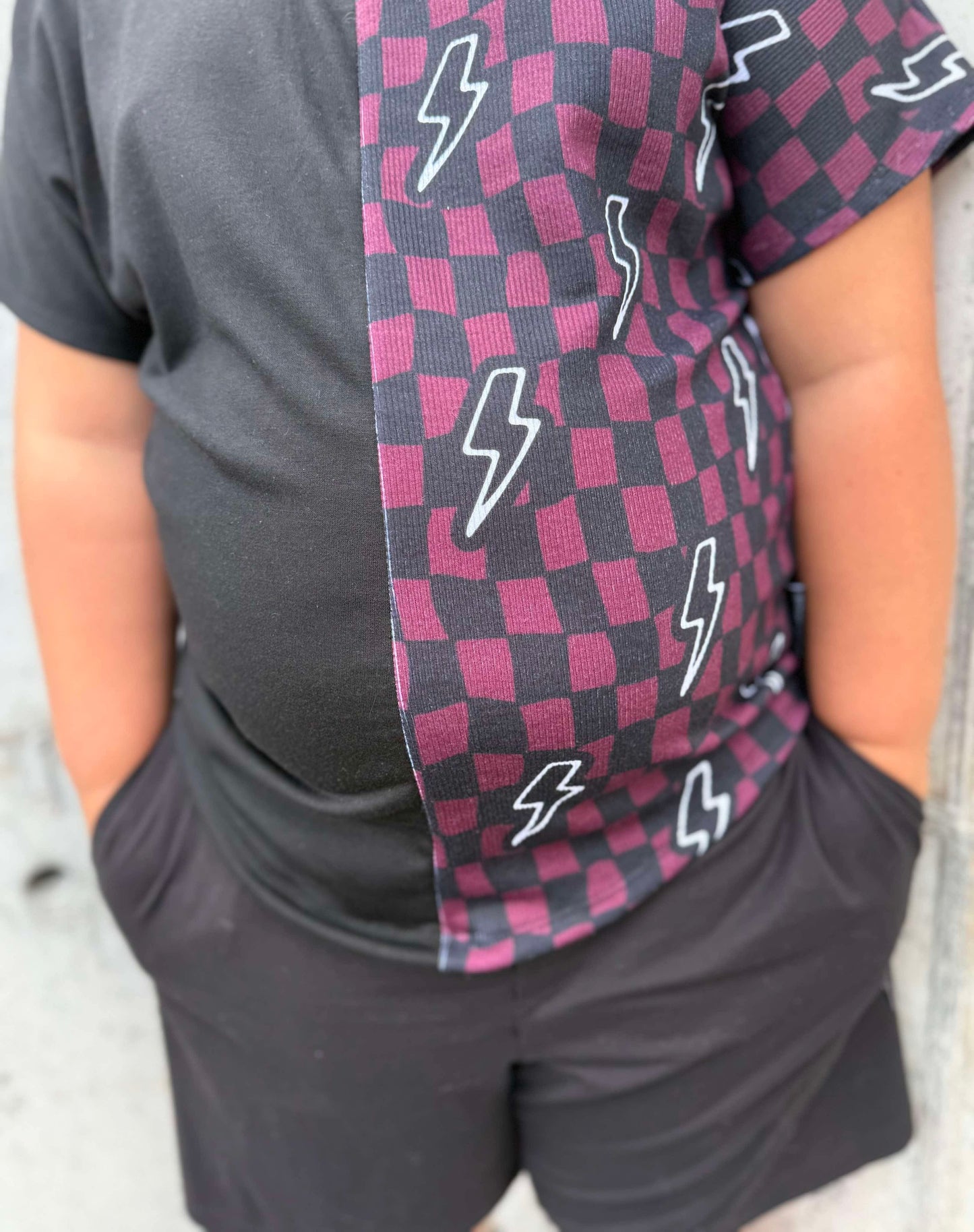 Burgundy Checker Bolt Handmade