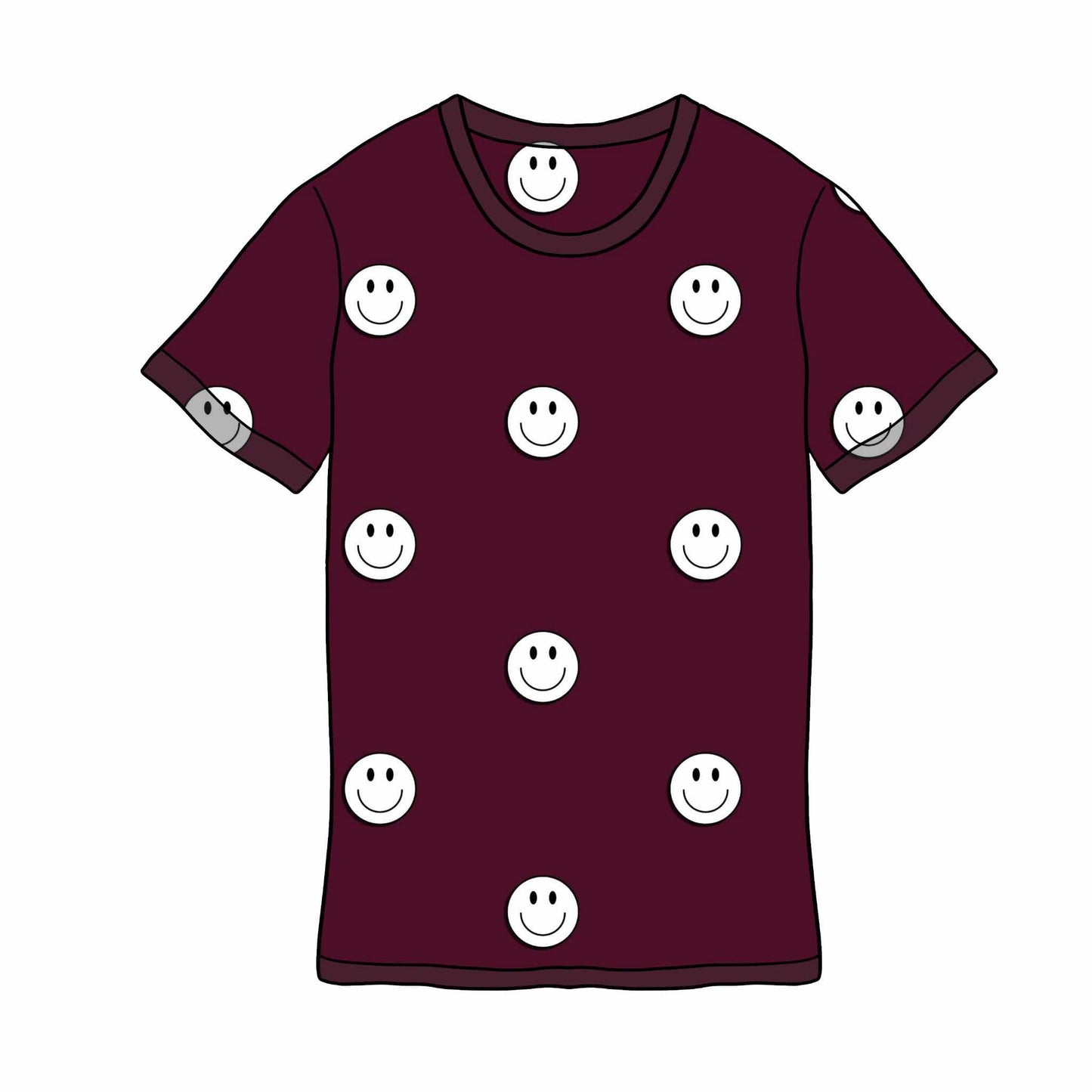 Burgundy Smiley Handmade