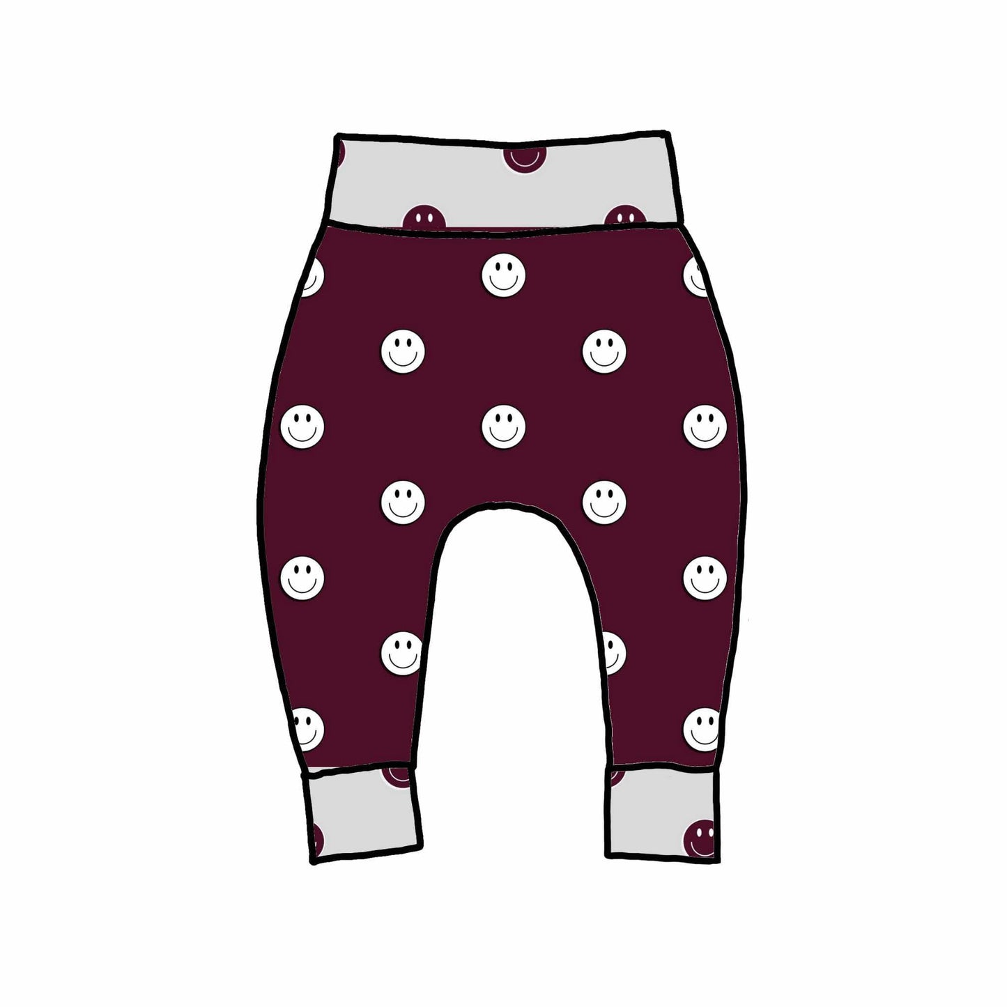 Burgundy Smiley Handmade
