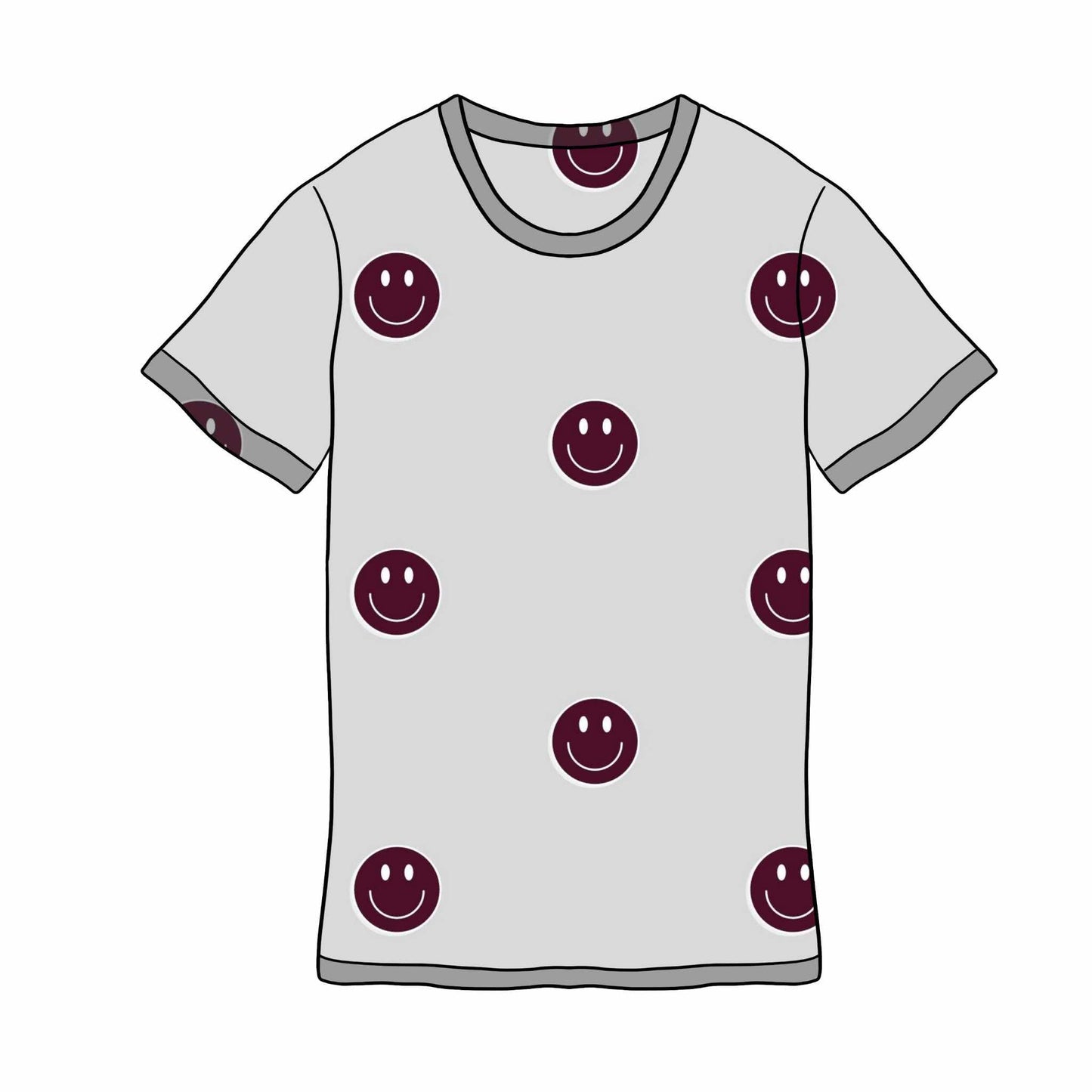 Burgundy Smiley Handmade