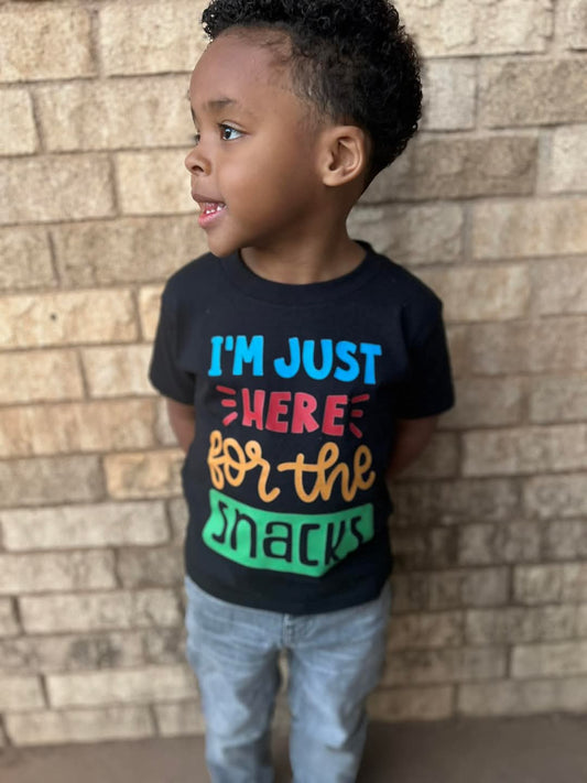 I'm just here for the snacks Boys Shirt Girls Shirt