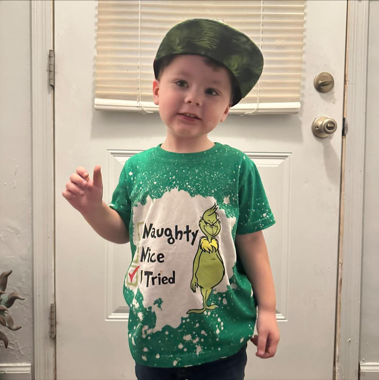 Grinch Naughty Nice I Tried Christmas Boys Shirt Girls Shirt