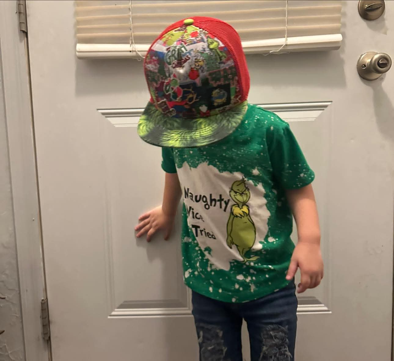 Grinch Naughty Nice I Tried Christmas Boys Shirt Girls Shirt