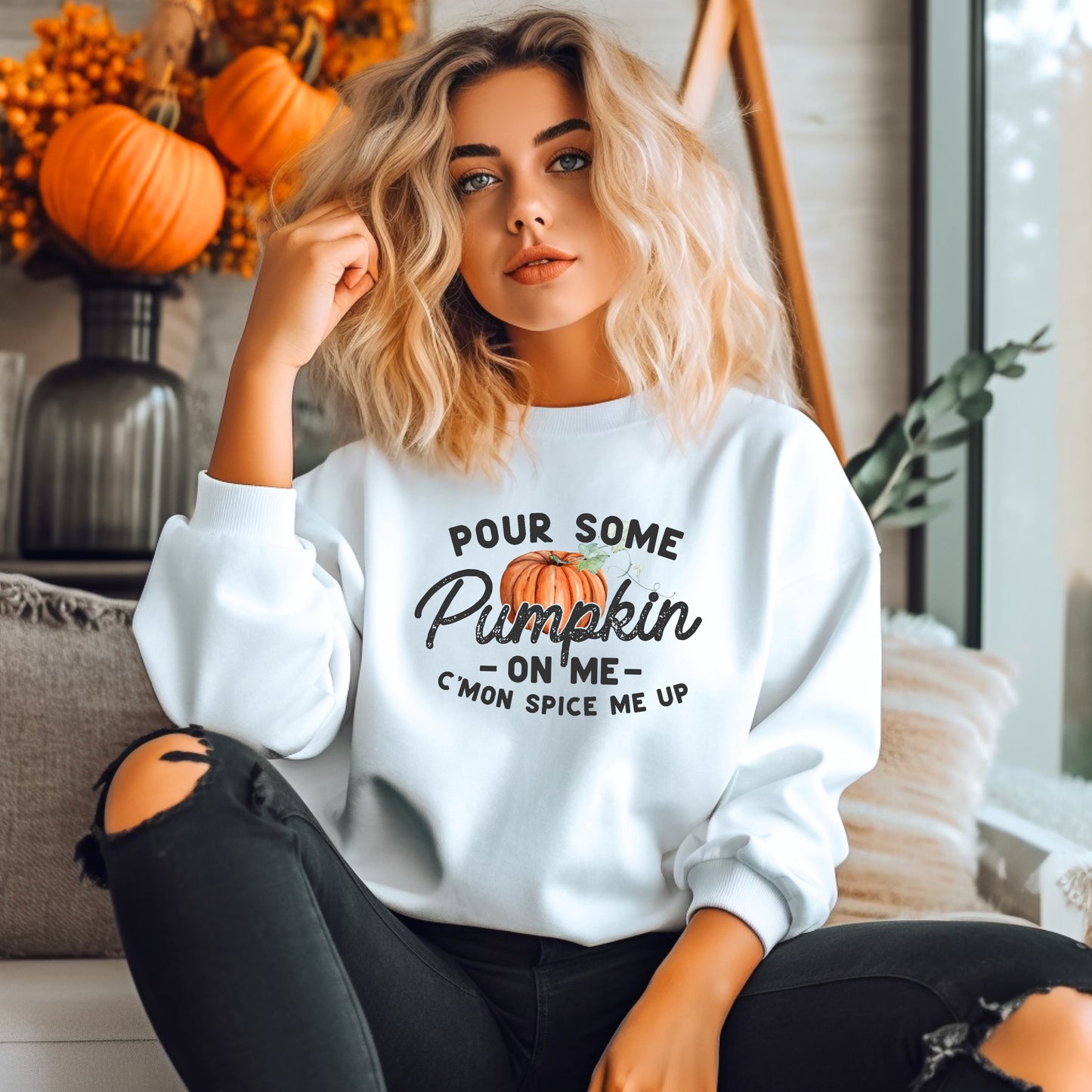 Pour Some Pumpkin Fall Ladies Shirt Girls Shirt Boys Shirt