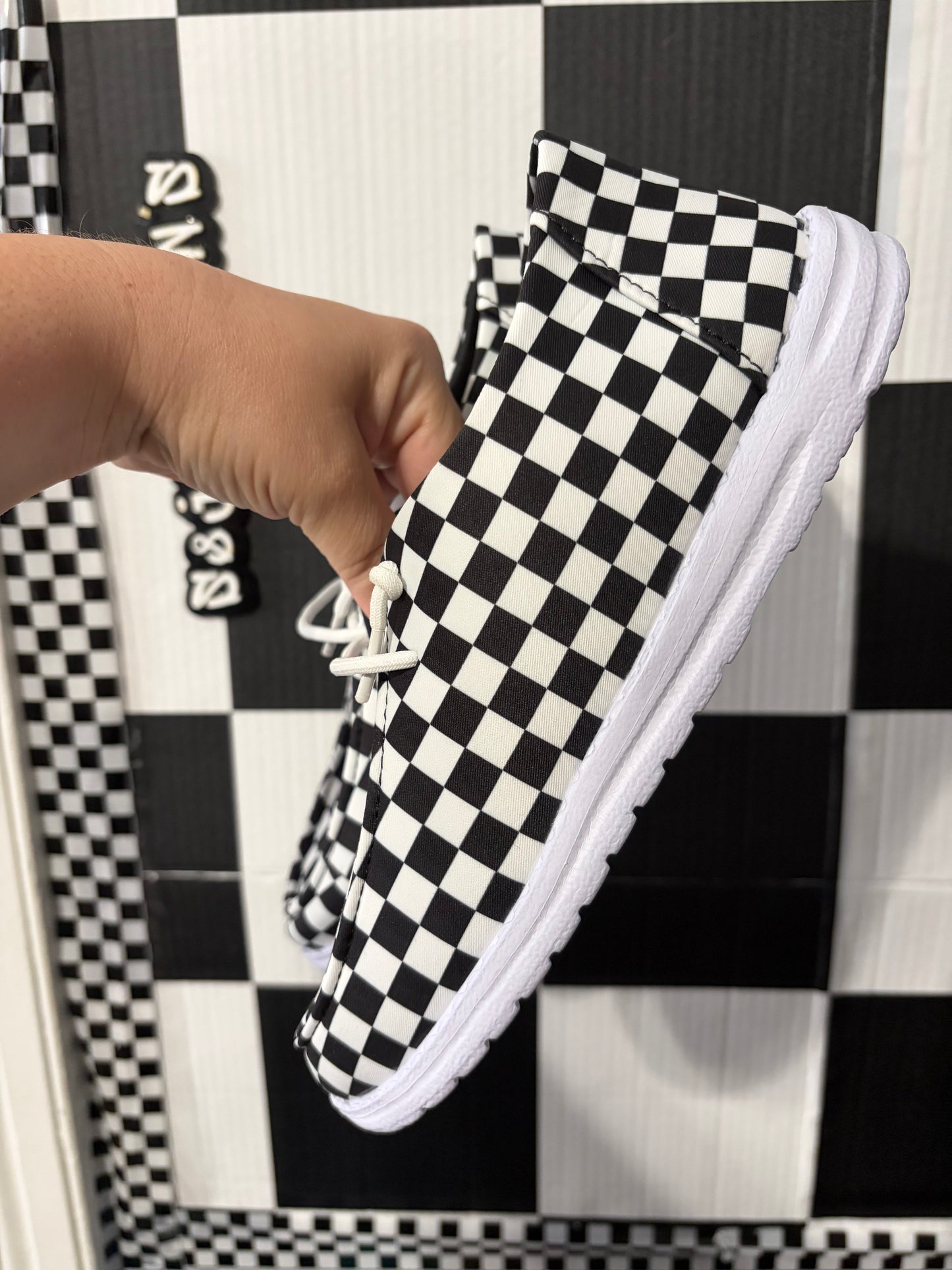 Ladies Slip On Checker Shoes