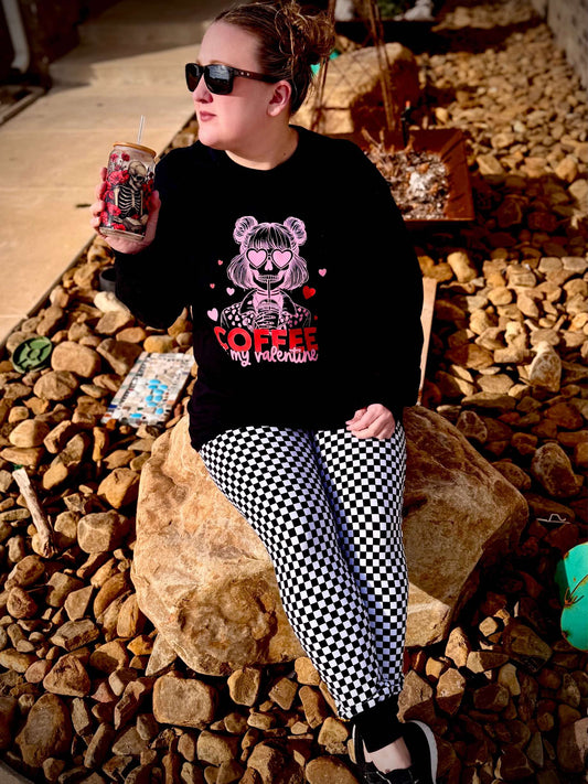 Coffee Is My Valentine's Ladies Shirt Girls Shirt