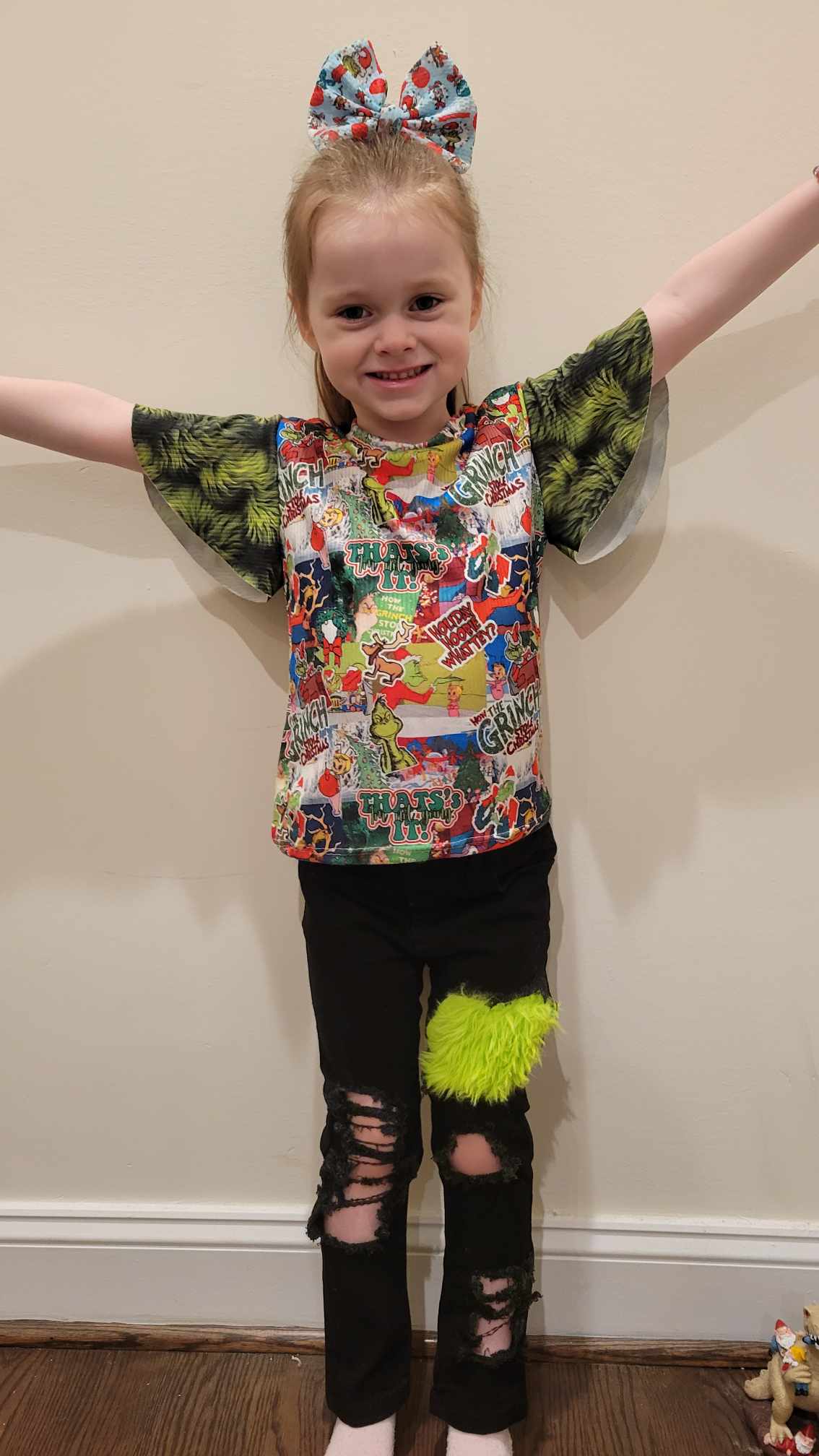 Grinch Girls Distressed Jeans Boys Distressed Jeans Christmas