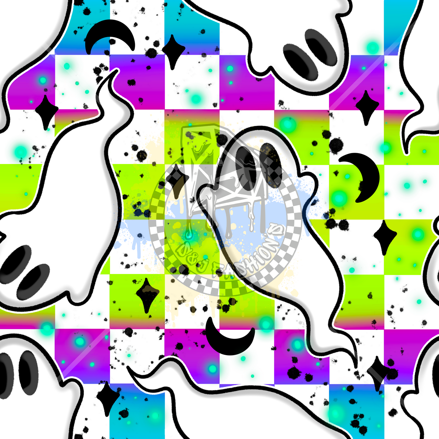 Neon Ghost Halloween Handmade