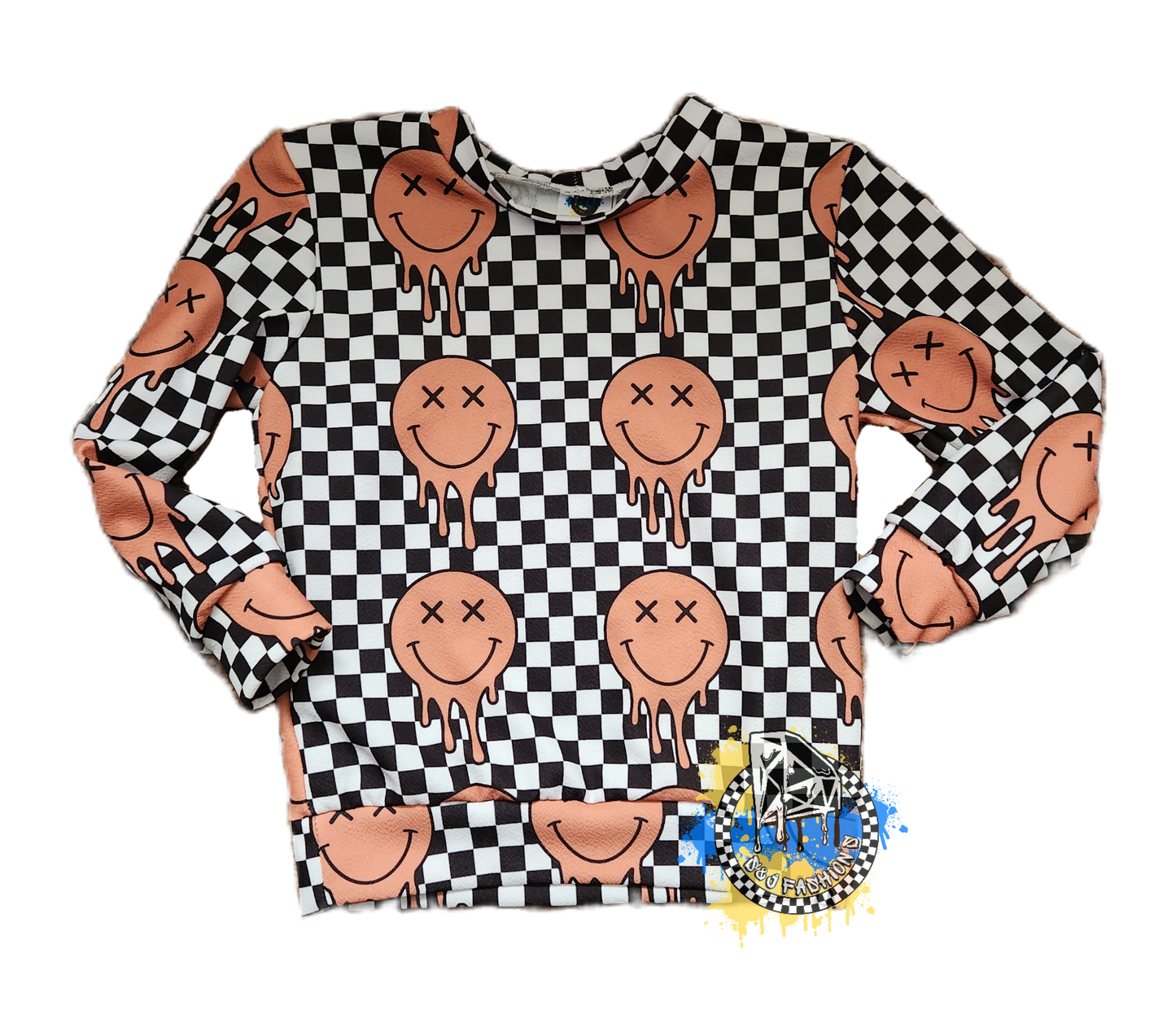 Checker Smiley Face Handmade