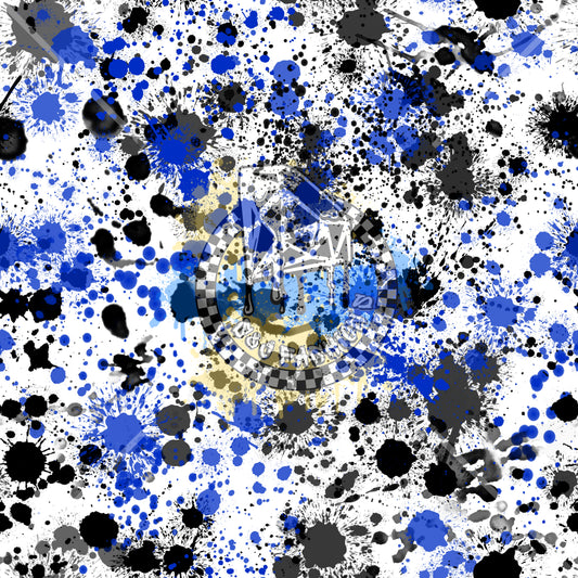 Blue & Black Splatter Handmade
