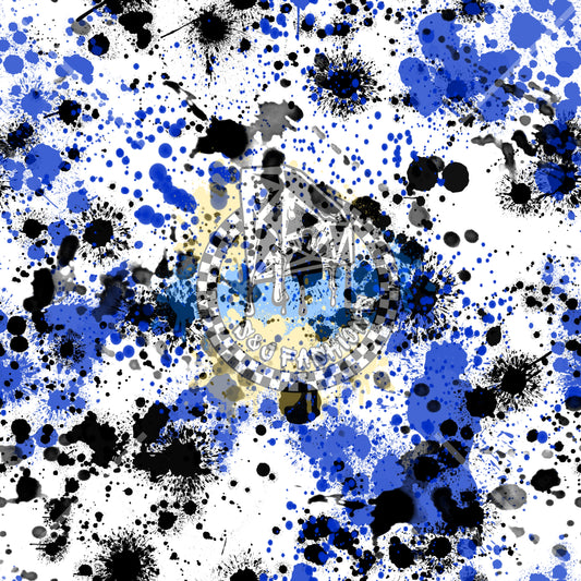 Blue & Black Splatter Handmade