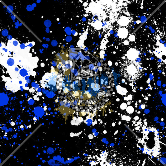 Blue & White Splatter Handmade