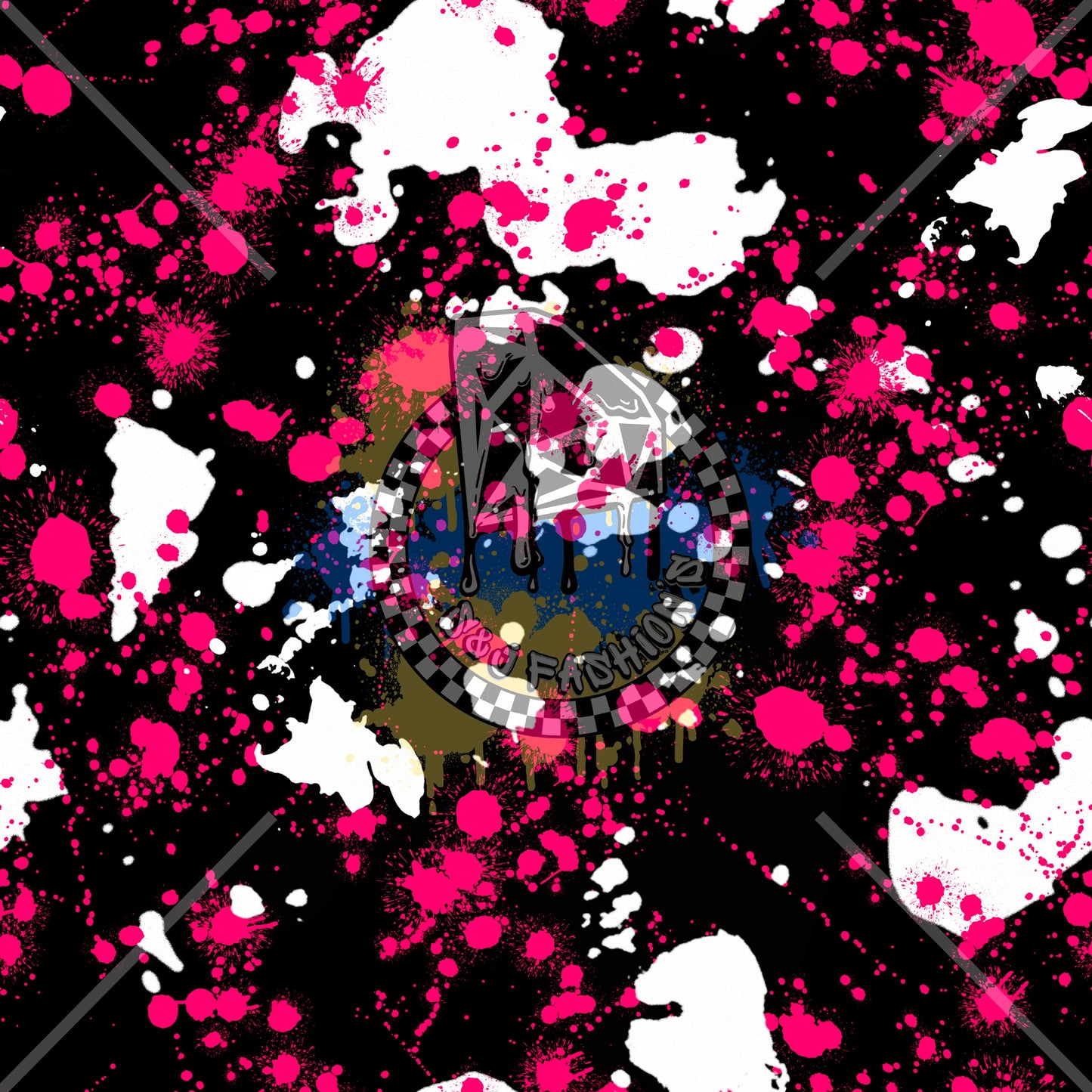 White & Pink Splatter Handmade