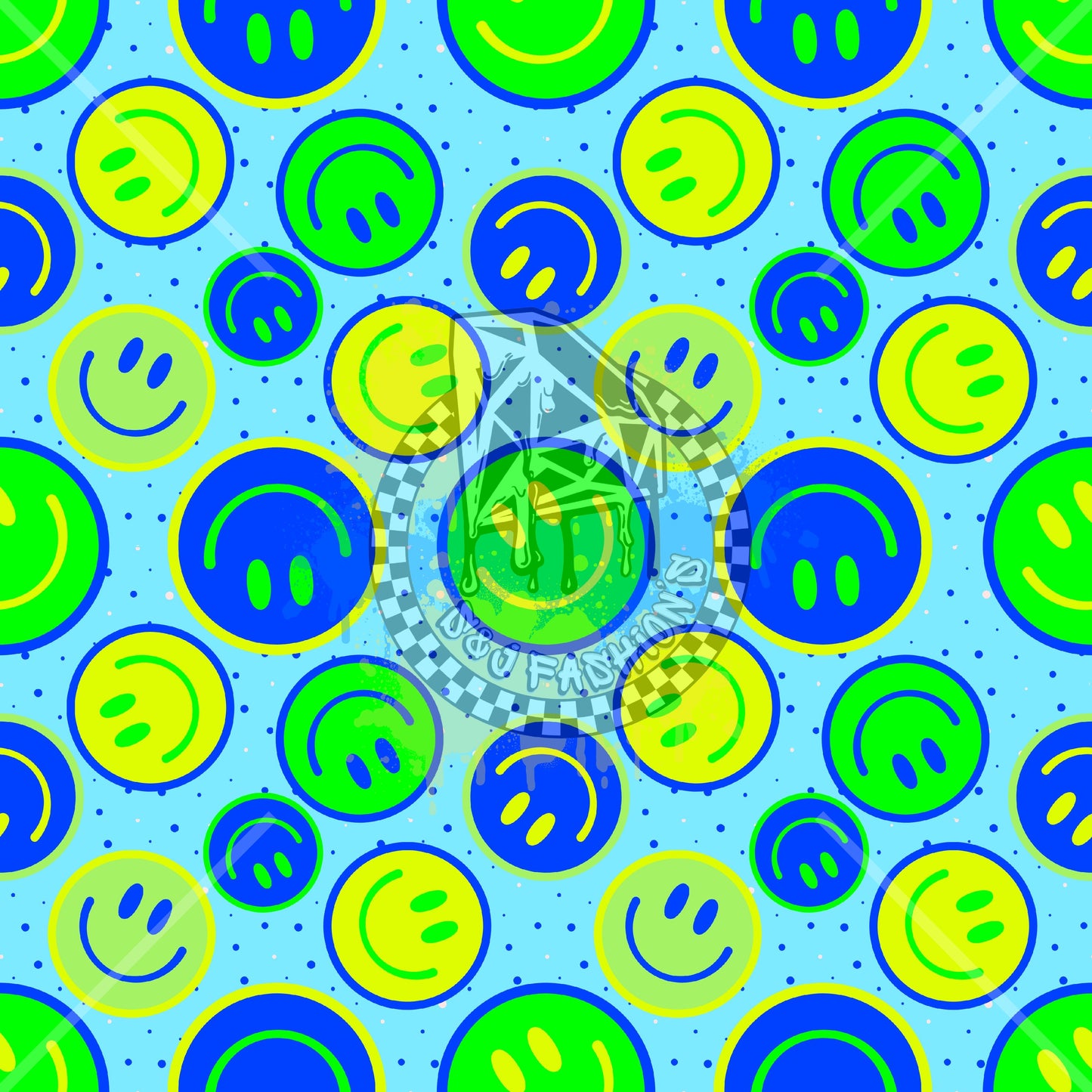 Neon Smiley Face Handmade