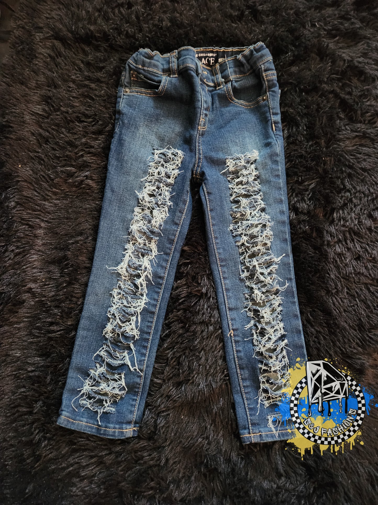 Basic Shreds Girls Distressed Jeans Boys Distressed Jeans