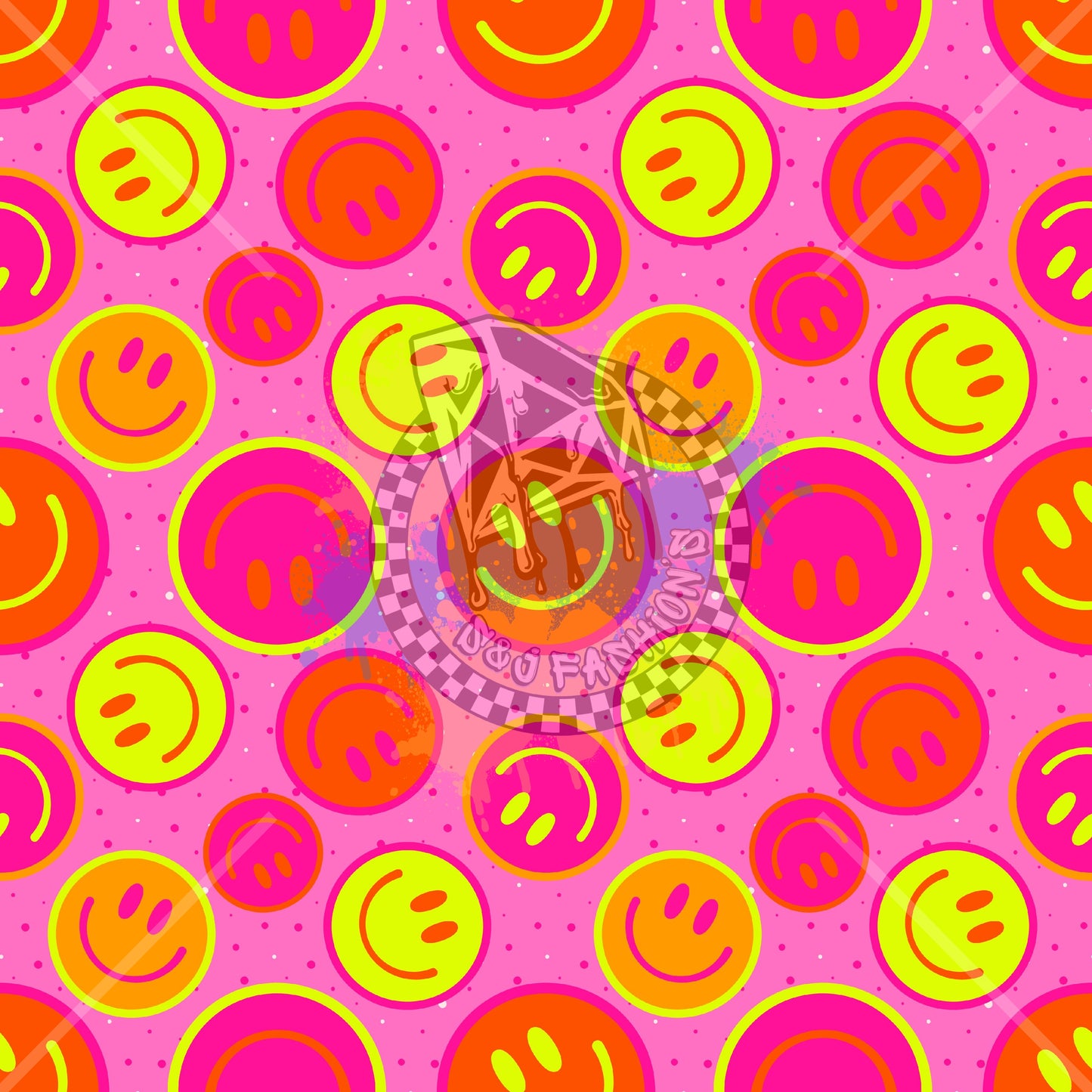 Neon Smiley Face Handmade