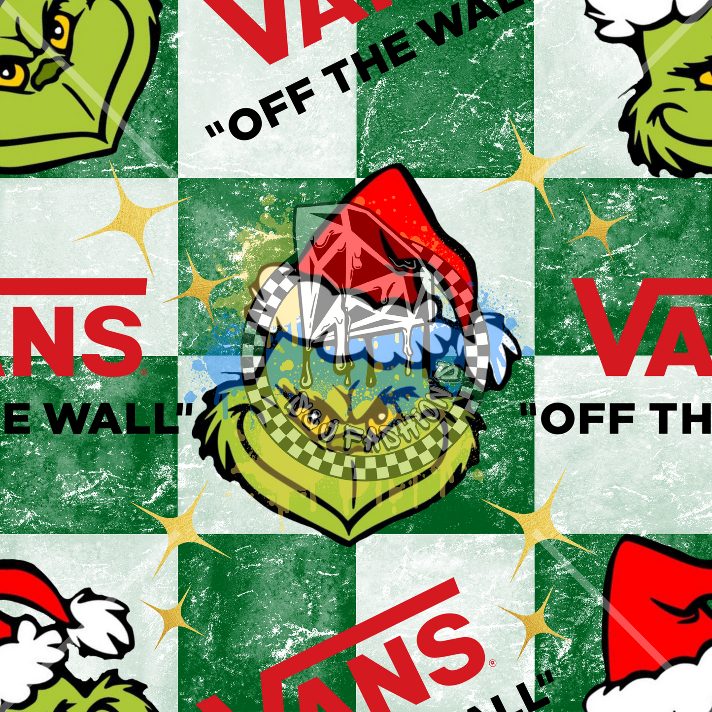 Grinch Vans Christmas Handmade