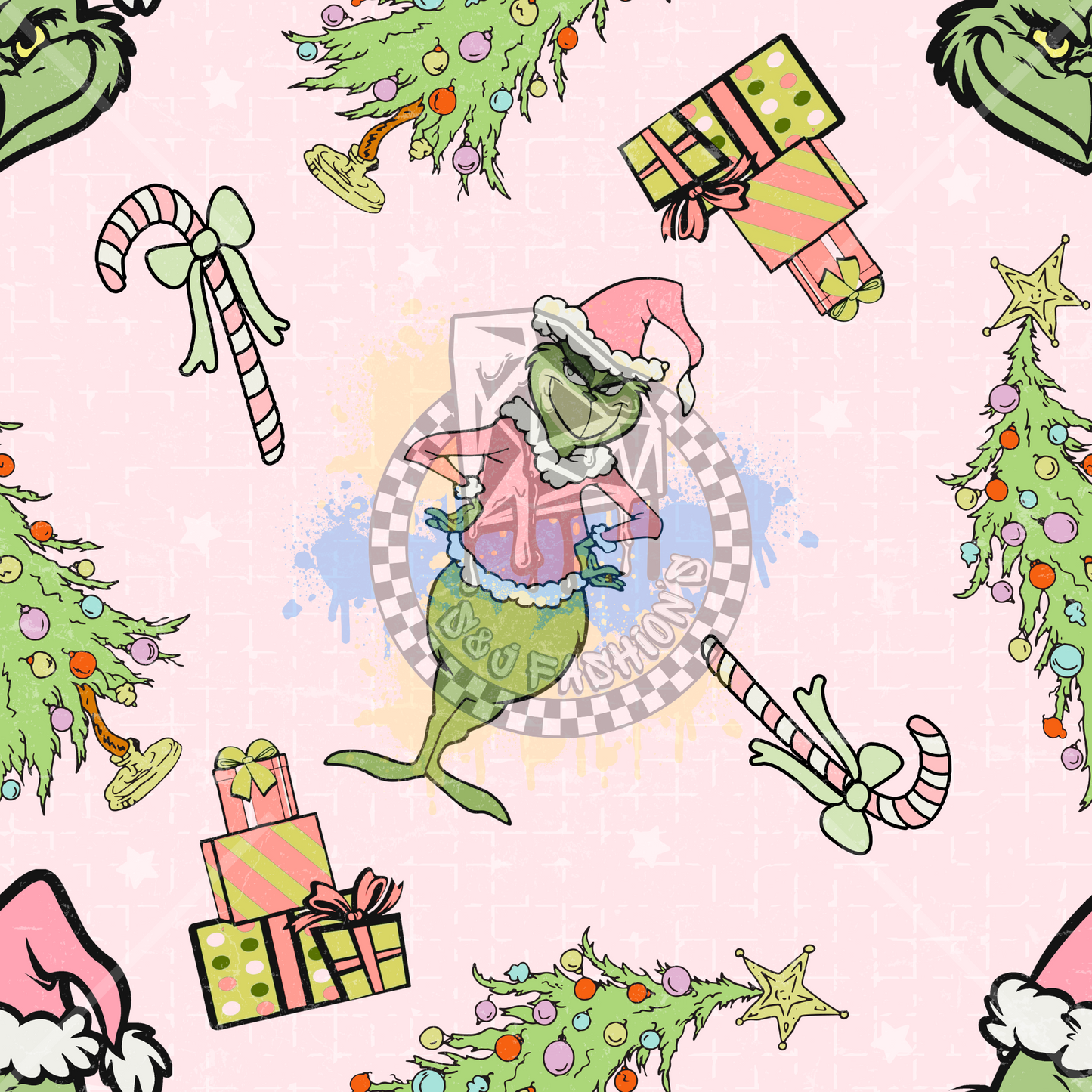 Pink Grinch Christmas Handmade