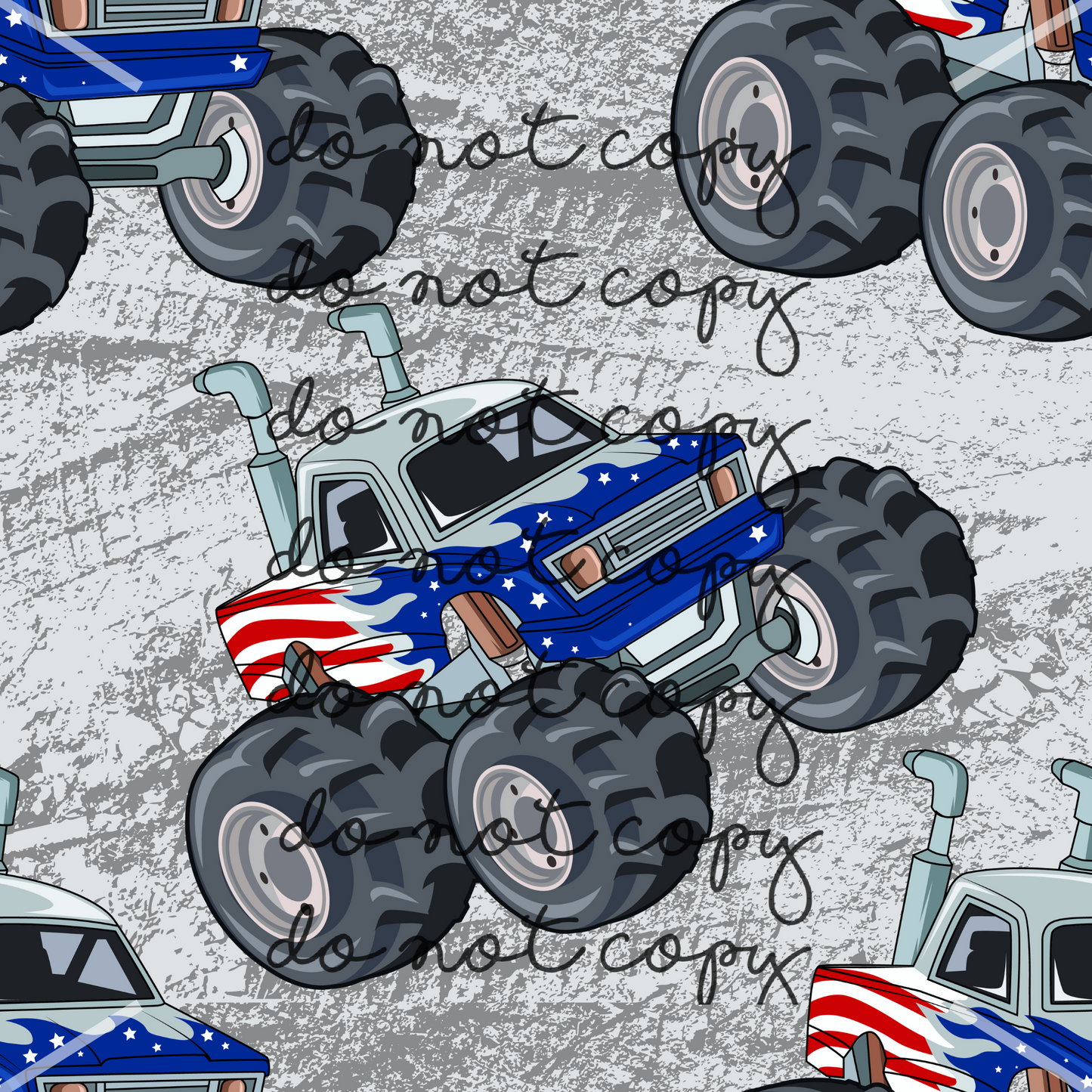 Monster Trucks 4th of July Handmade