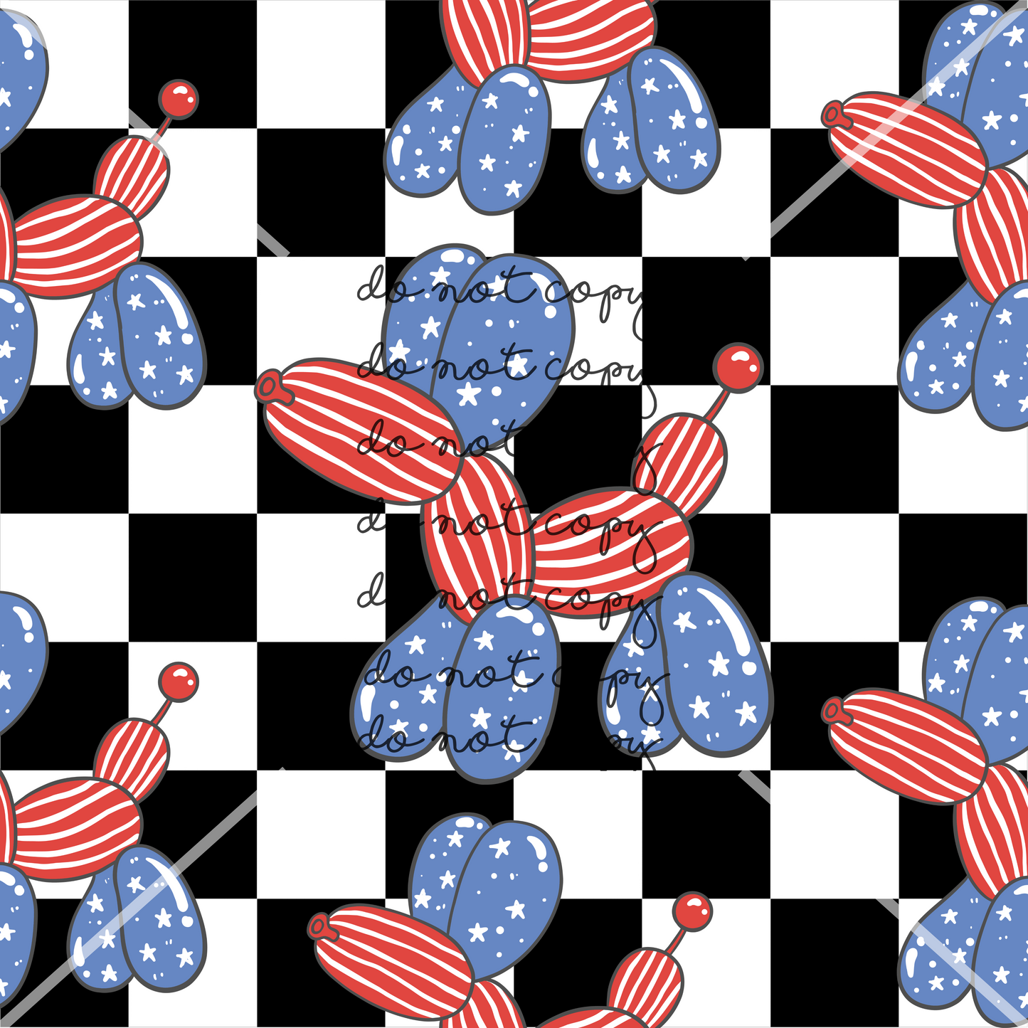 Balloon Dogs 4th of July Handmade