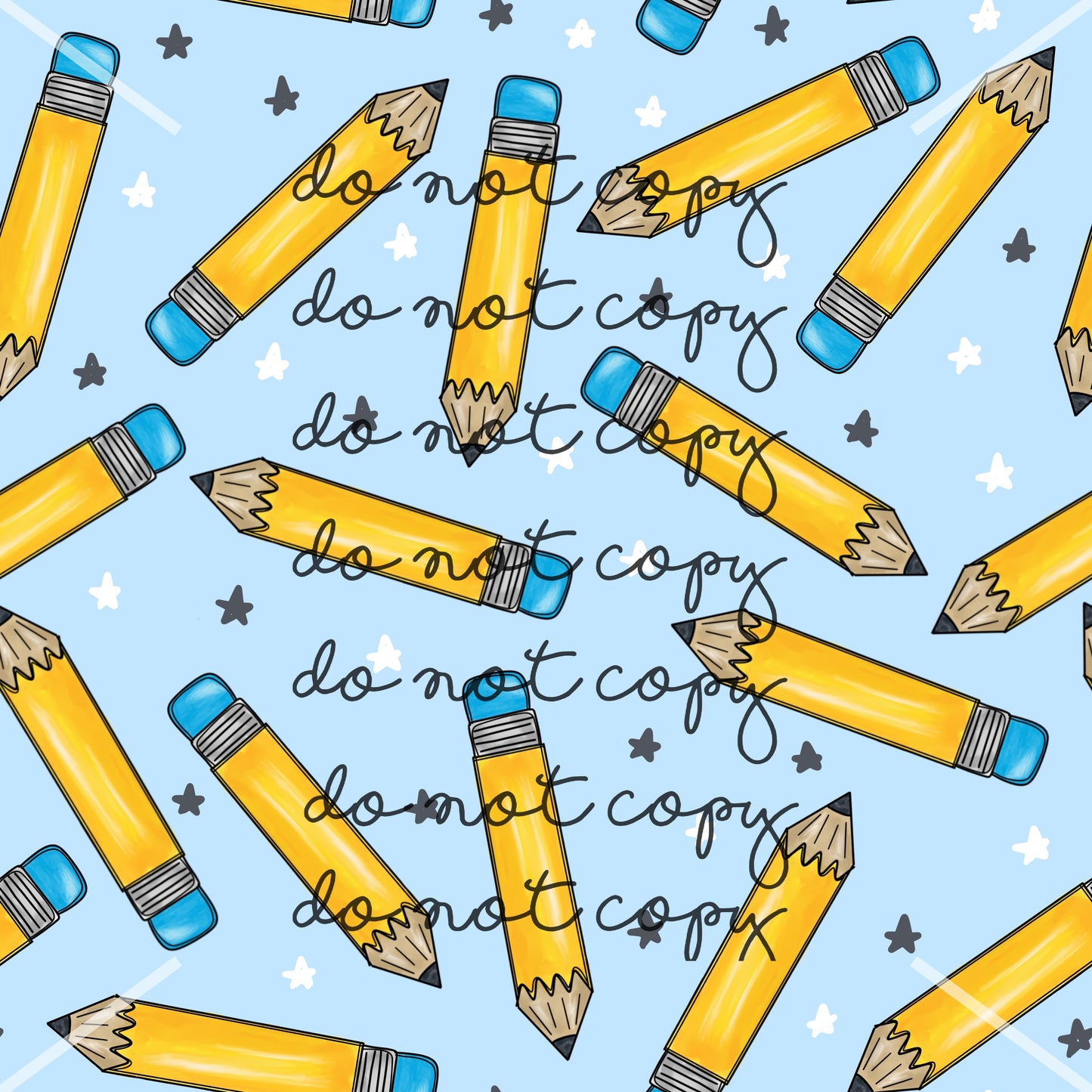 Blue Pencil Back to School Handmade