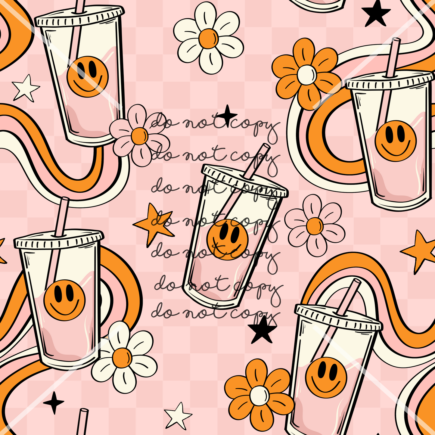 Iced Coffee Smiley Handmade