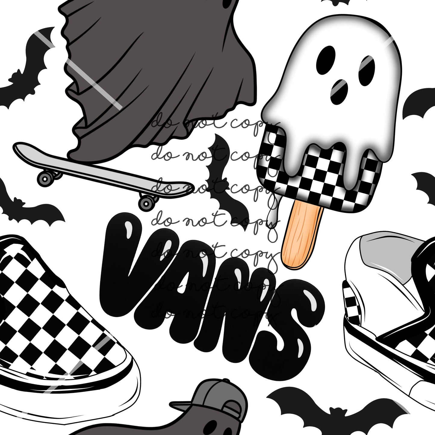 Ghost Vans Halloween Handmade