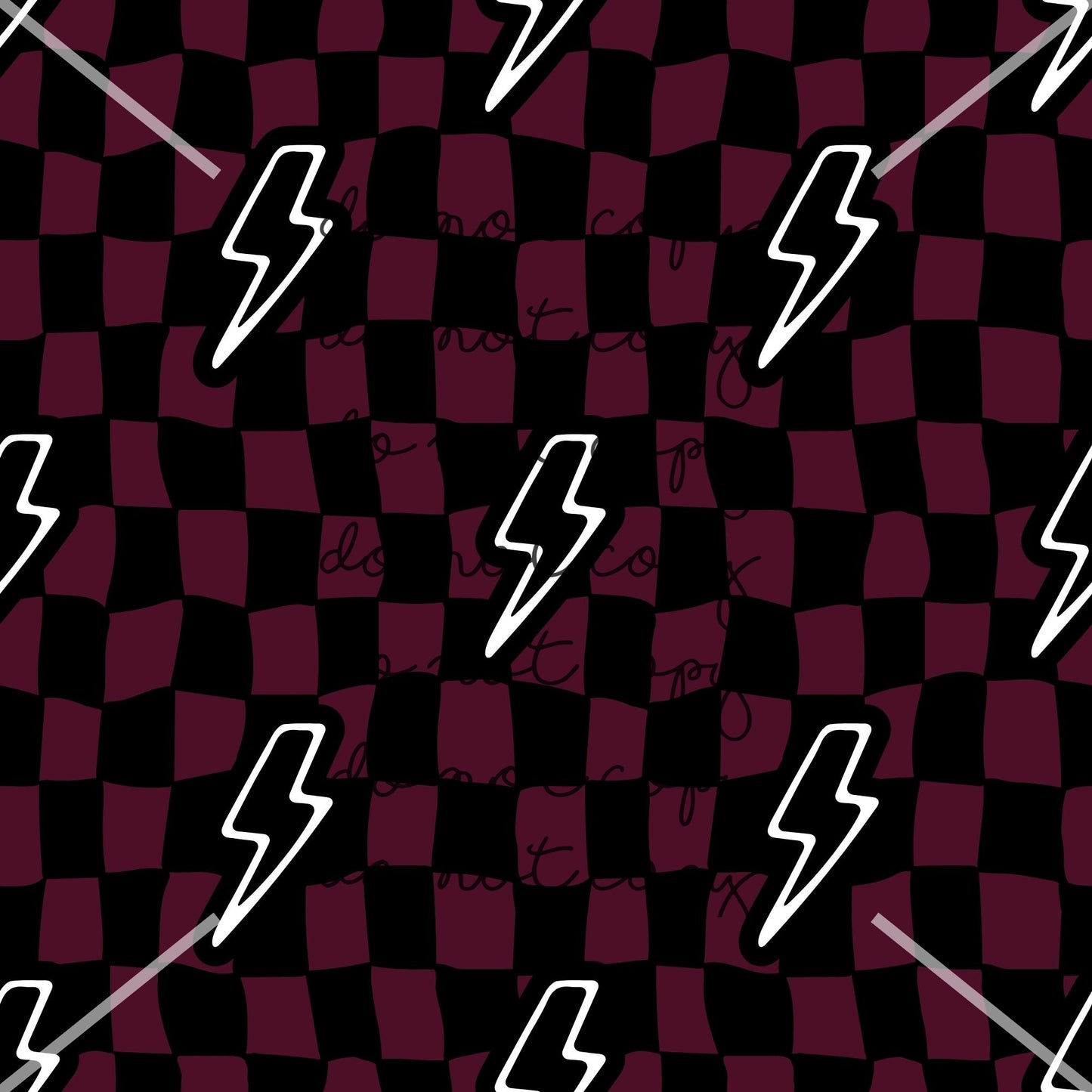 Burgundy Checker Bolt Handmade