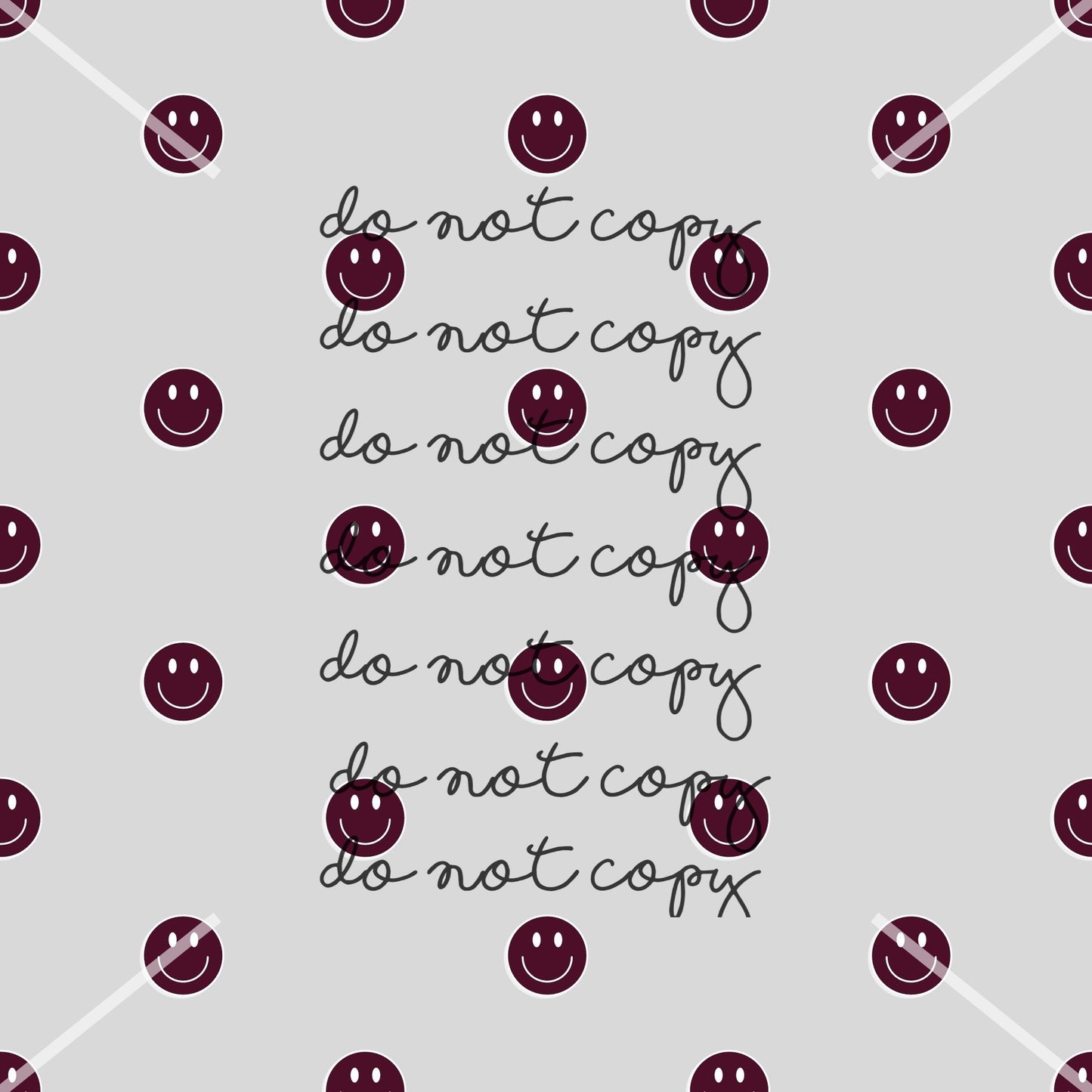 Burgundy Smiley Handmade